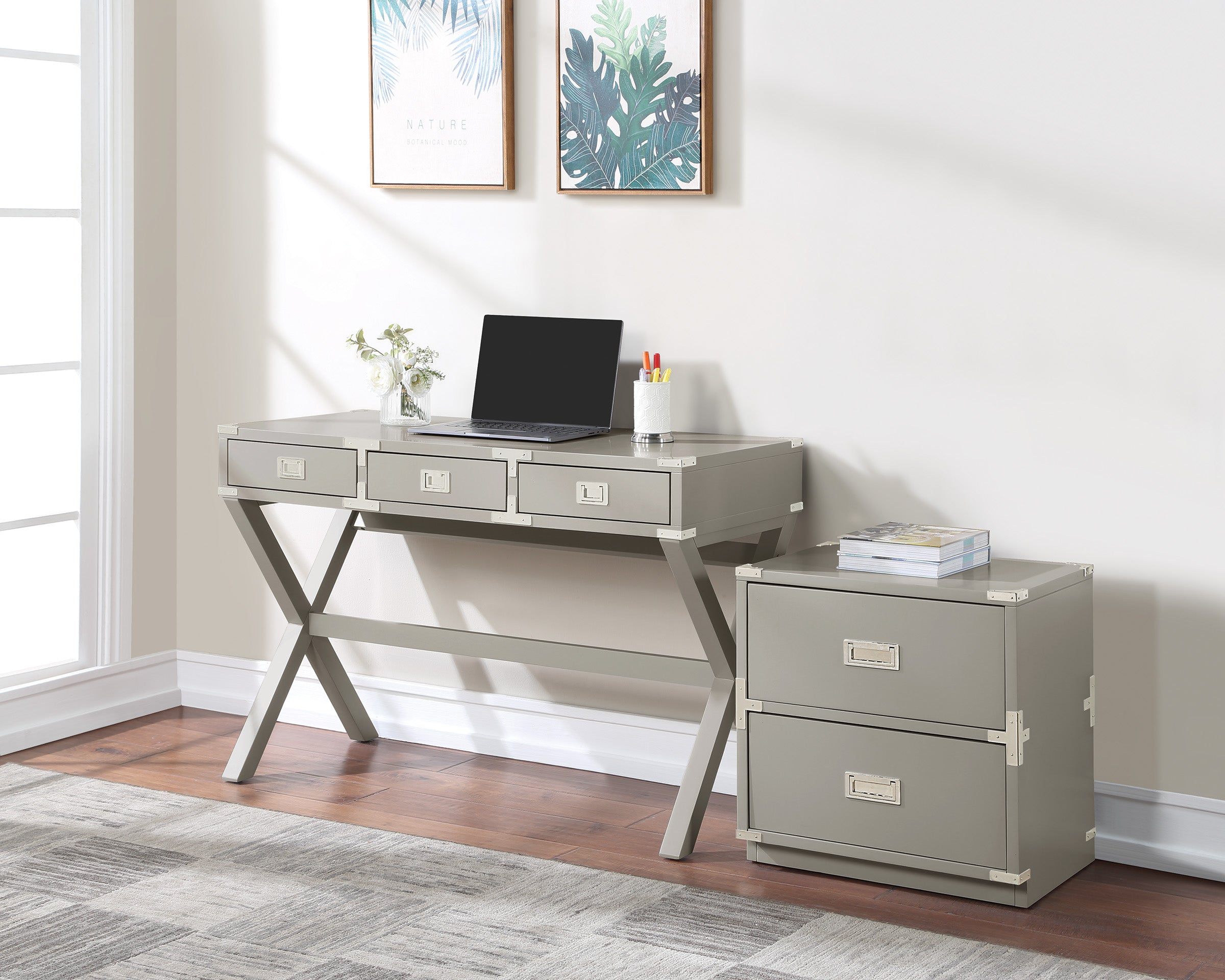 Wellington 2-Drawer Cabinet - Grey