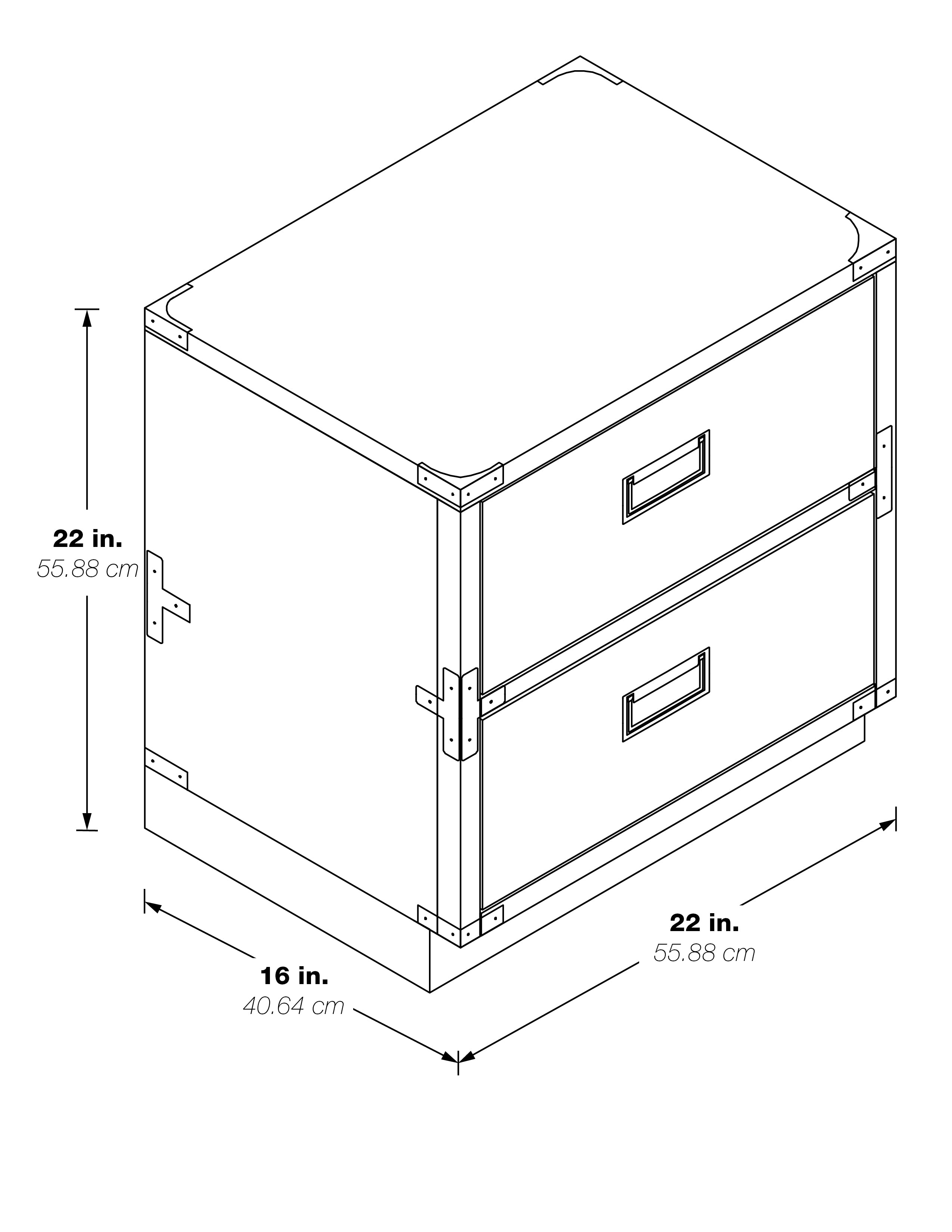 Wellington 2-Drawer Cabinet - Lapis Blue
