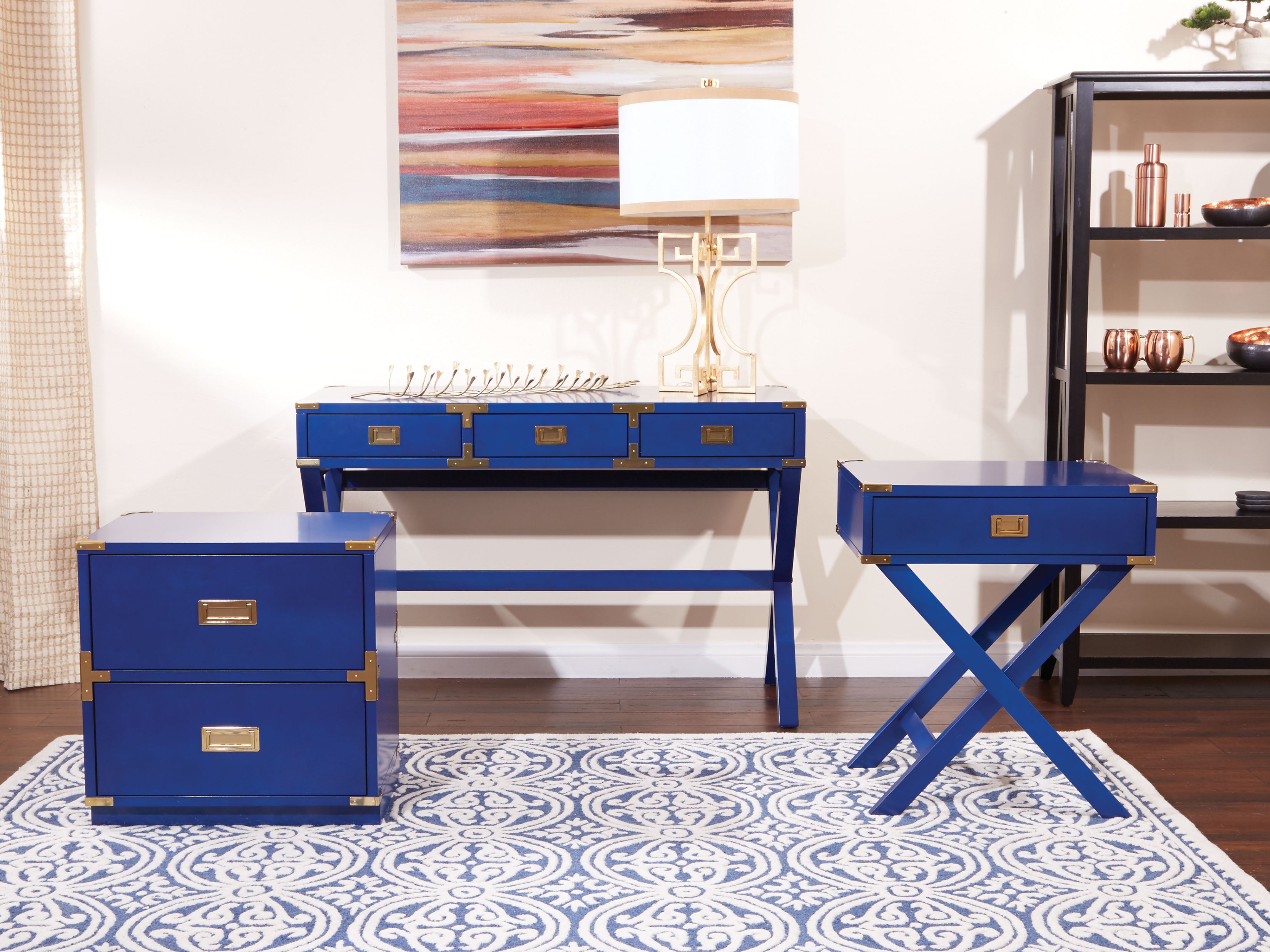 Wellington 2-Drawer Cabinet - Lapis Blue