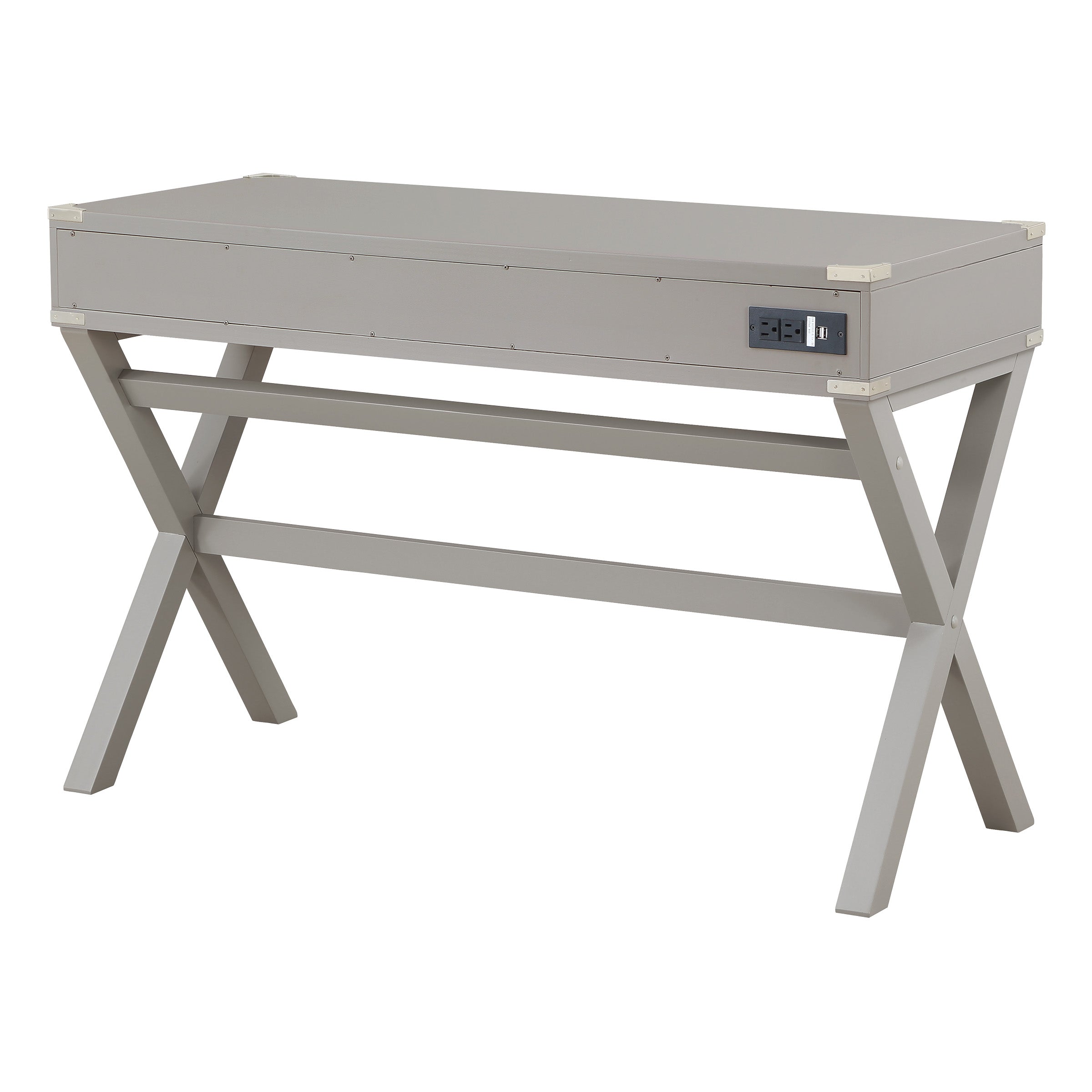 Wellington 46" Desk with Power - Grey