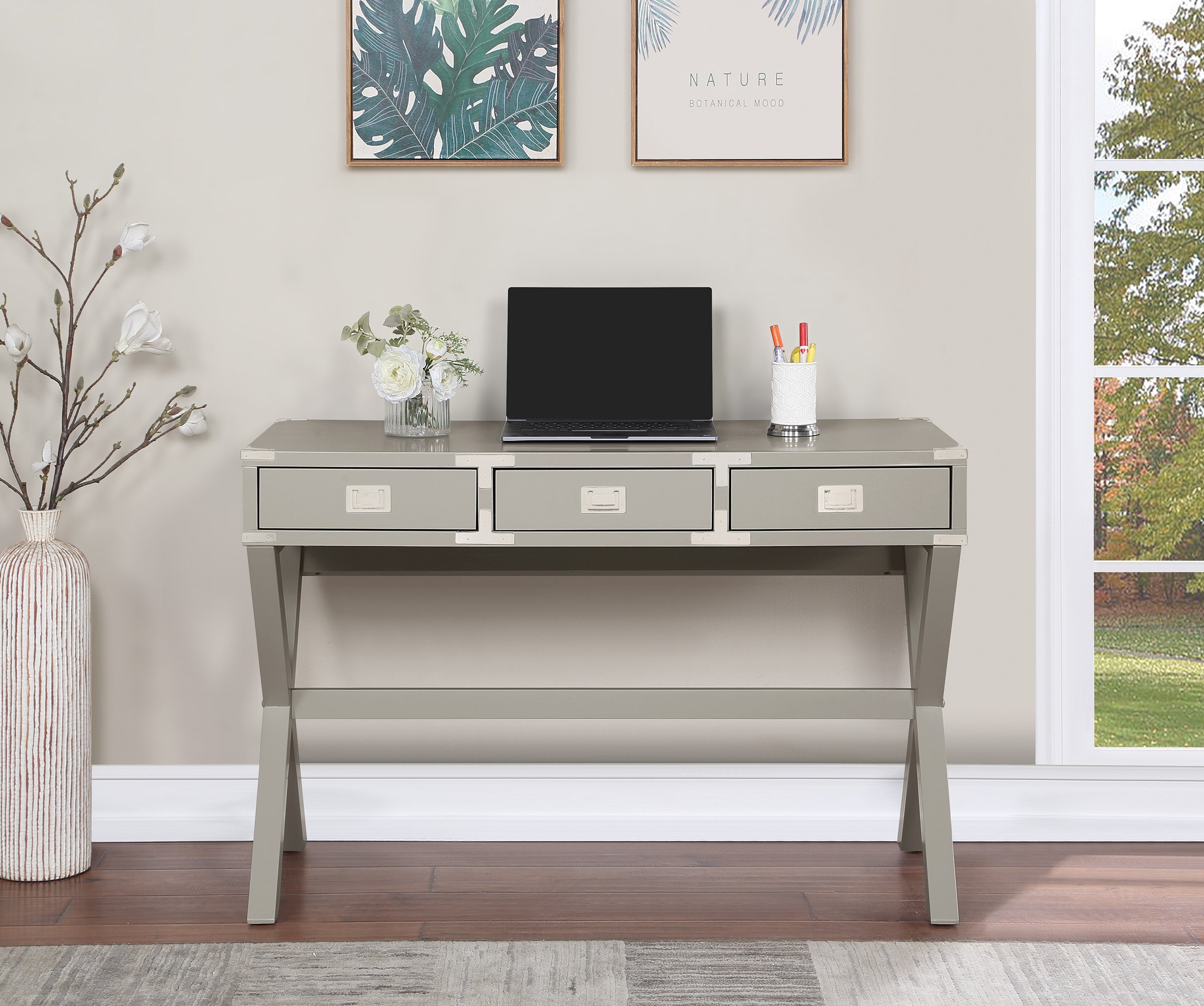 Wellington 46" Desk with Power - Grey