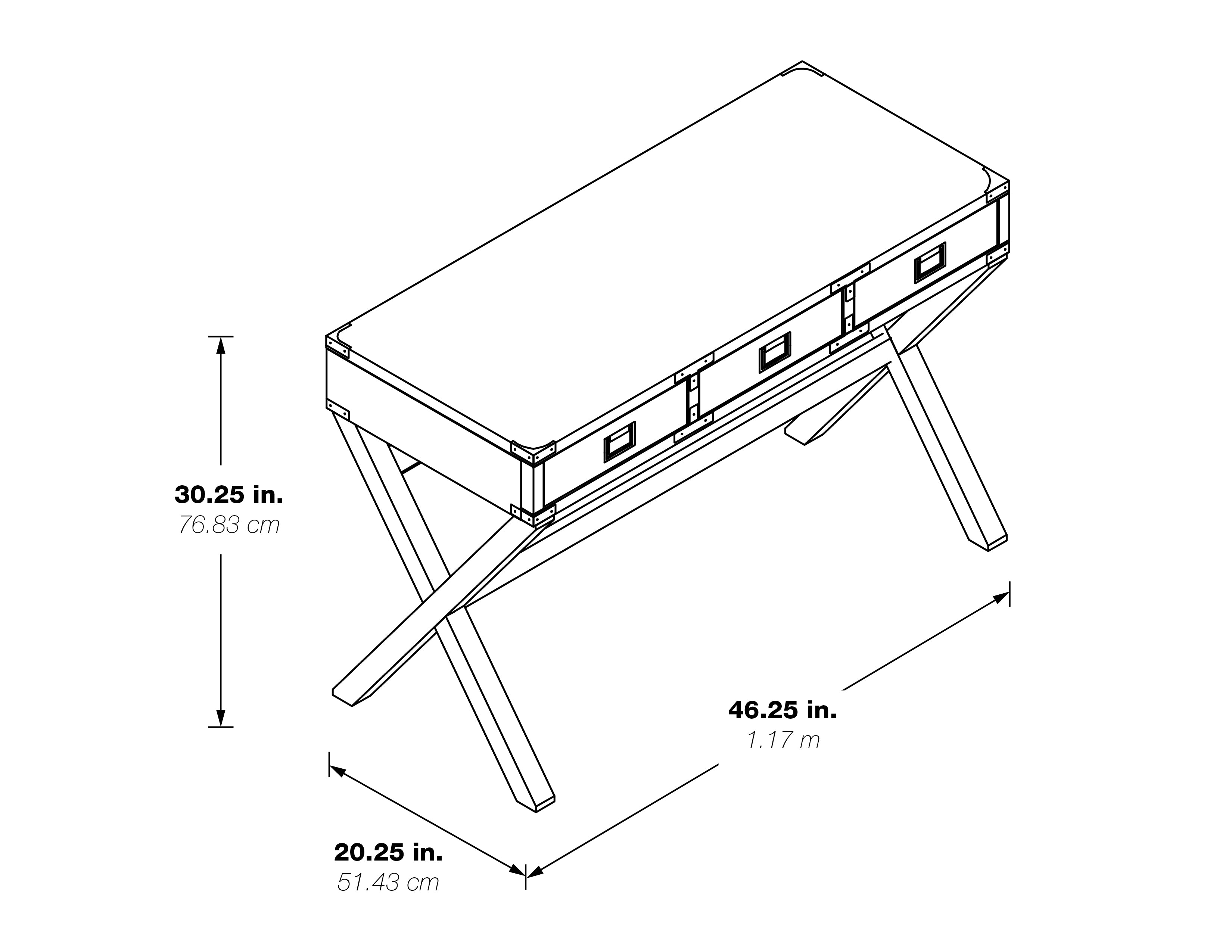 Wellington 46" Desk with Power - Blue