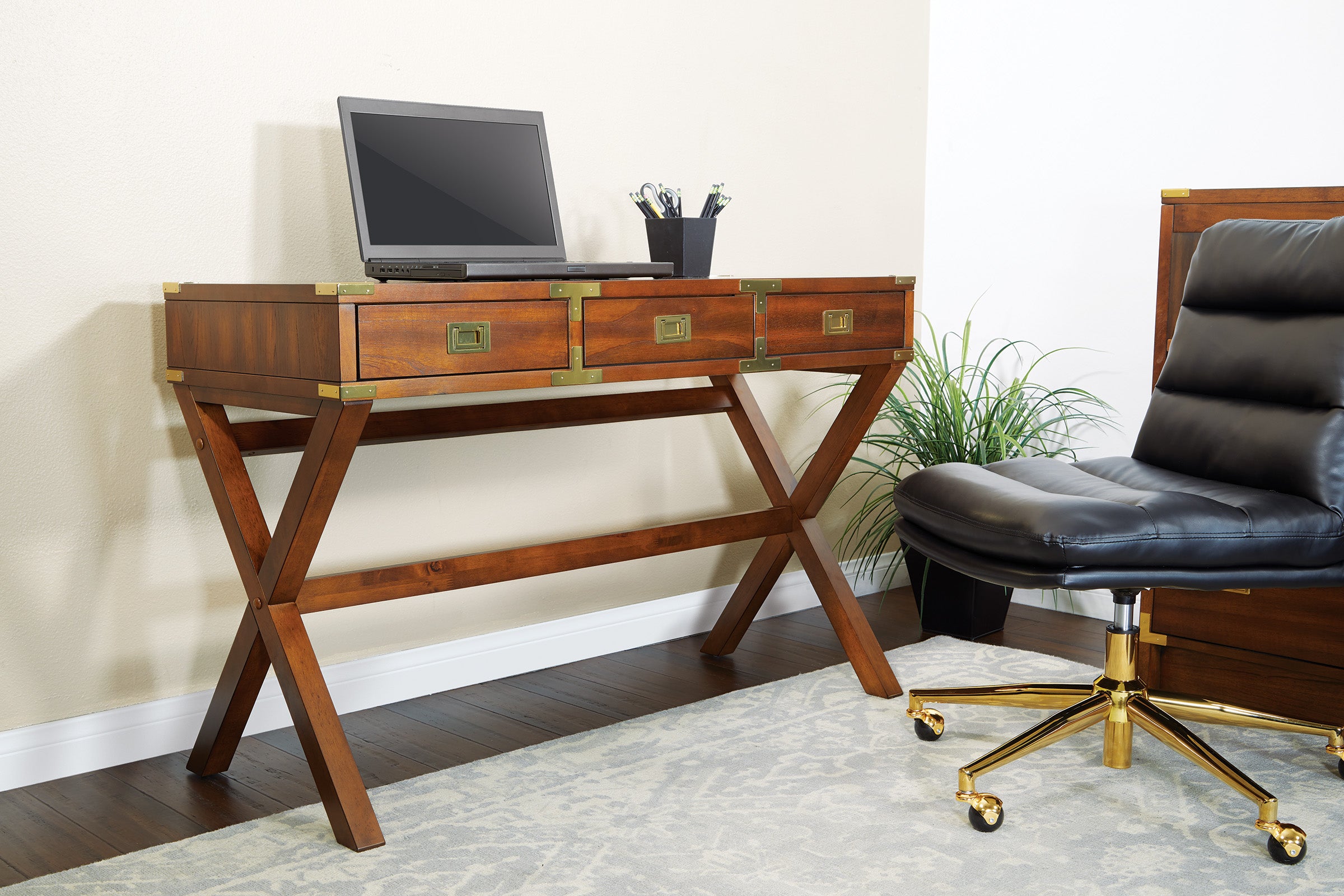 Wellington 46" Desk with Power - Toasted Wheat