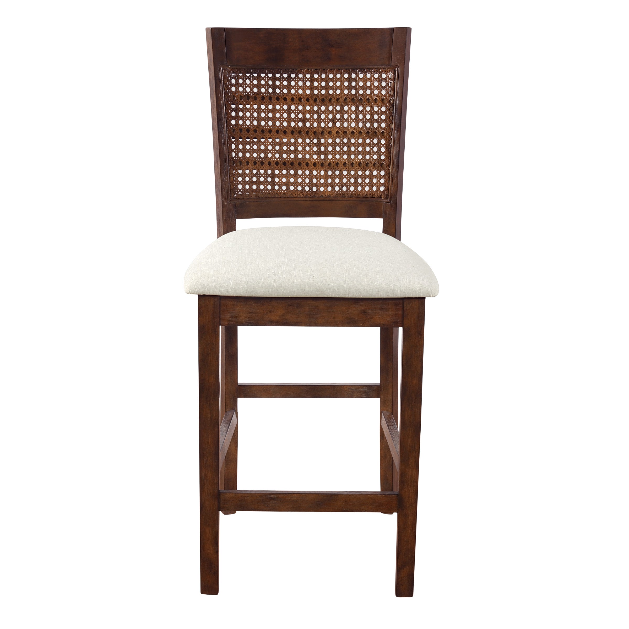 Walden 24" Cane Back Stool 2pk - Linen / Burnt Brown