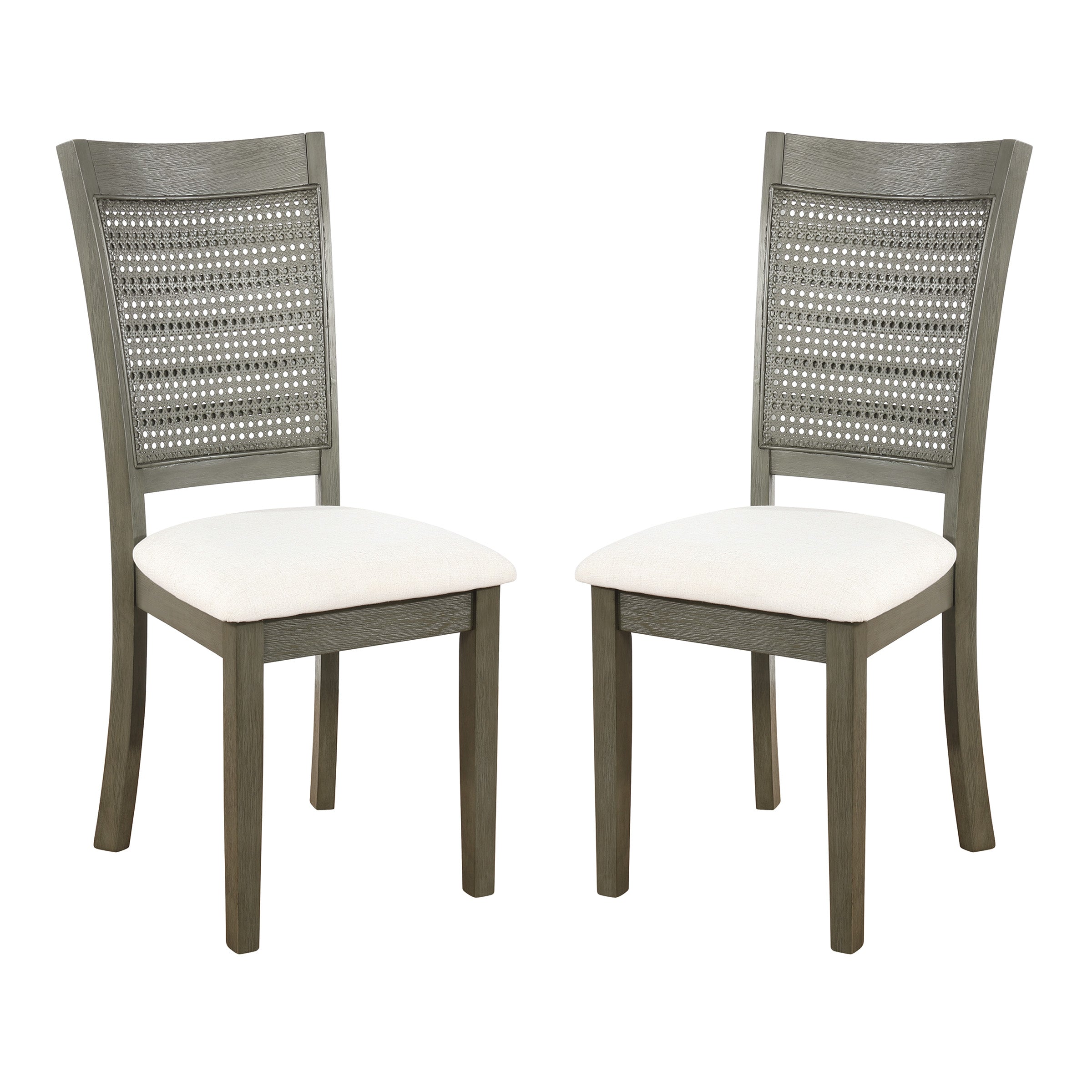 Walden Cane Back Dining Chair 2pk - Linen / Antique Grey