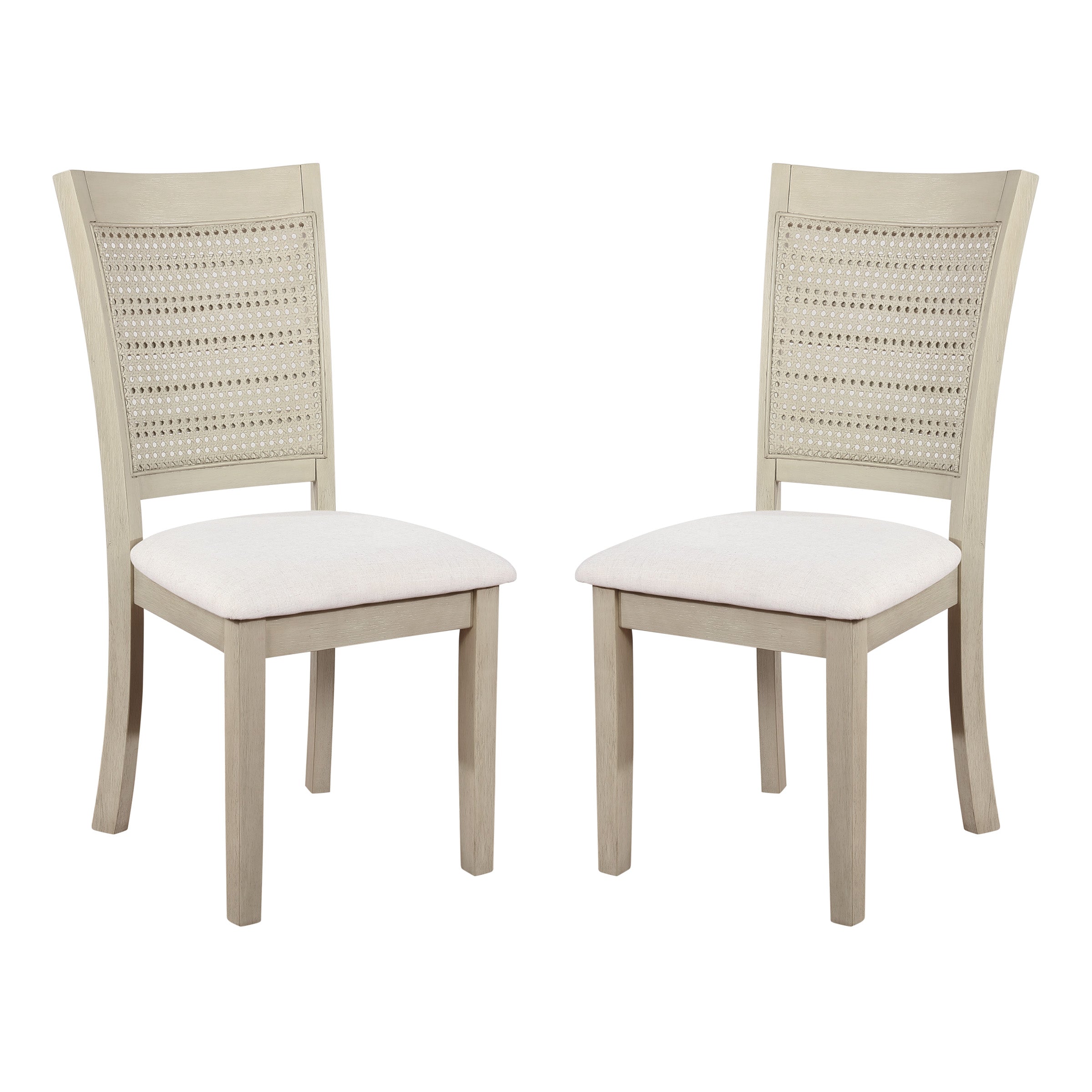 Walden Cane Back Dining Chair 2pk - Linen / Antique White