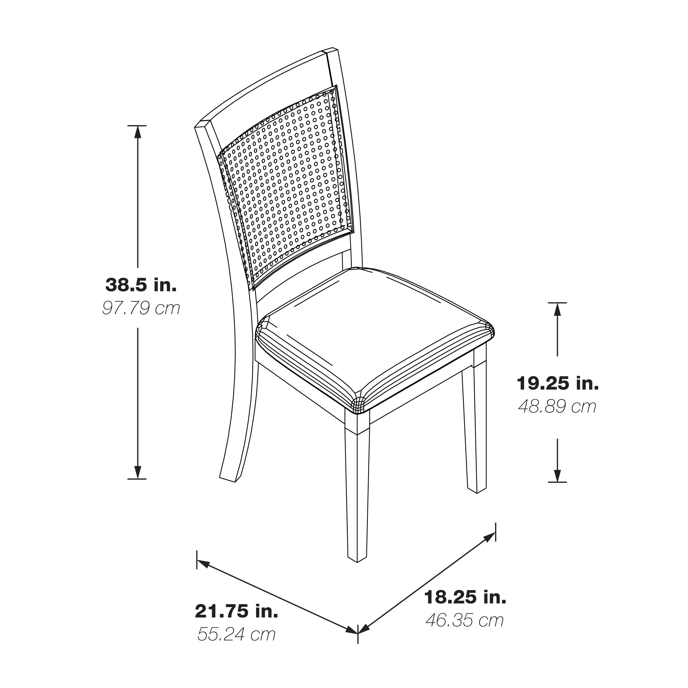 Walden Cane Back Dining Chair 2pk - Linen / Antique White