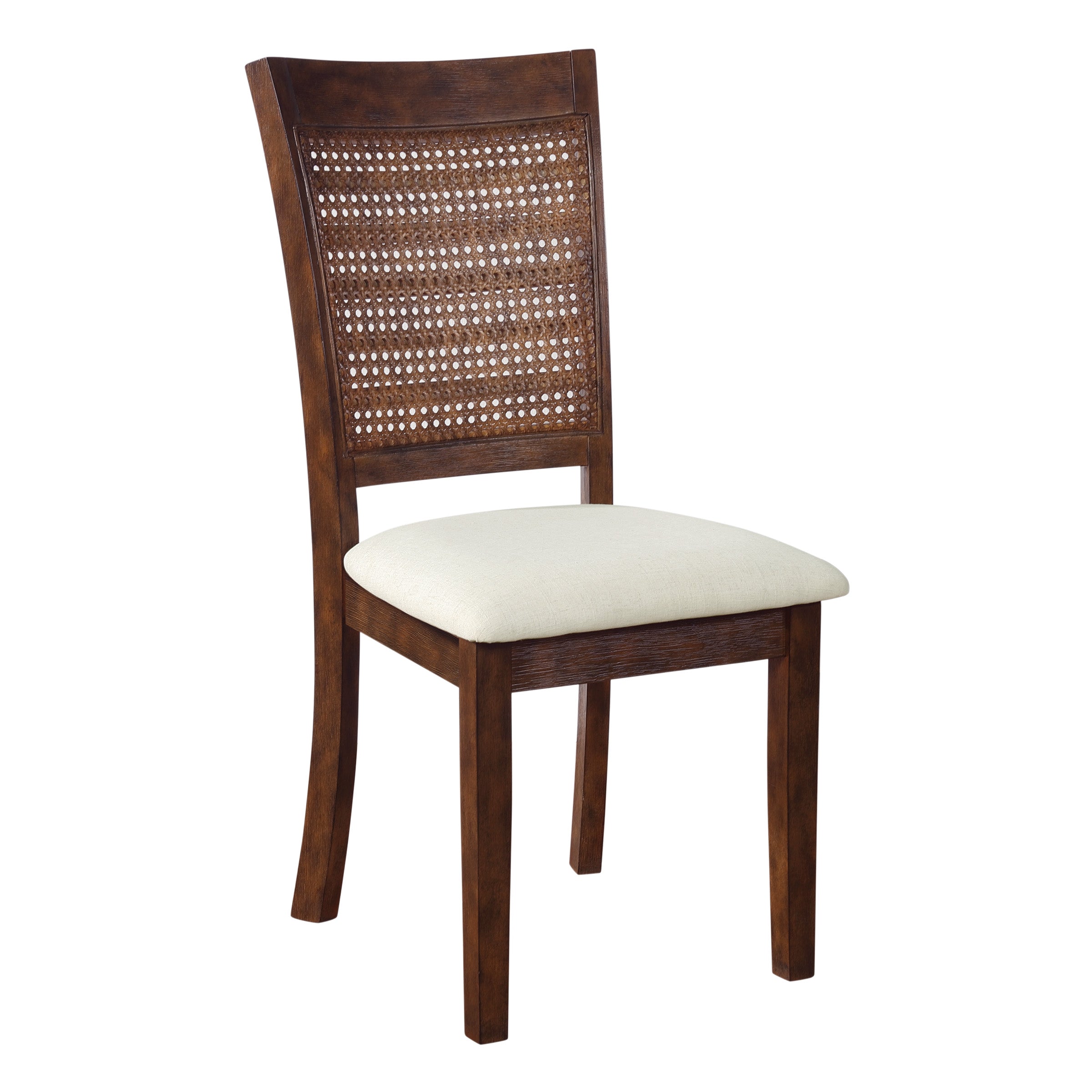 Walden Cane Back Dining Chair 2pk - Linen / Burnt Brown