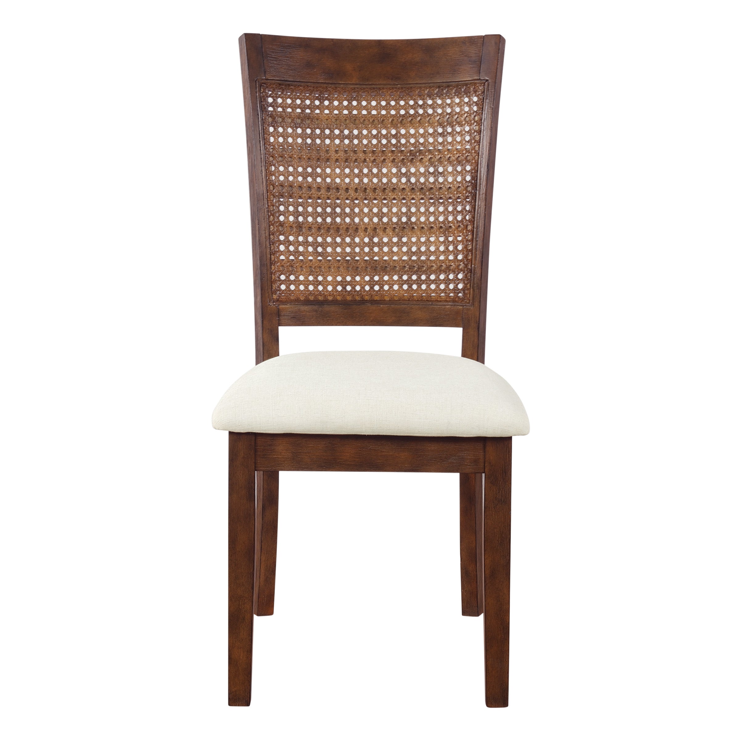 Walden Cane Back Dining Chair 2pk - Linen / Burnt Brown