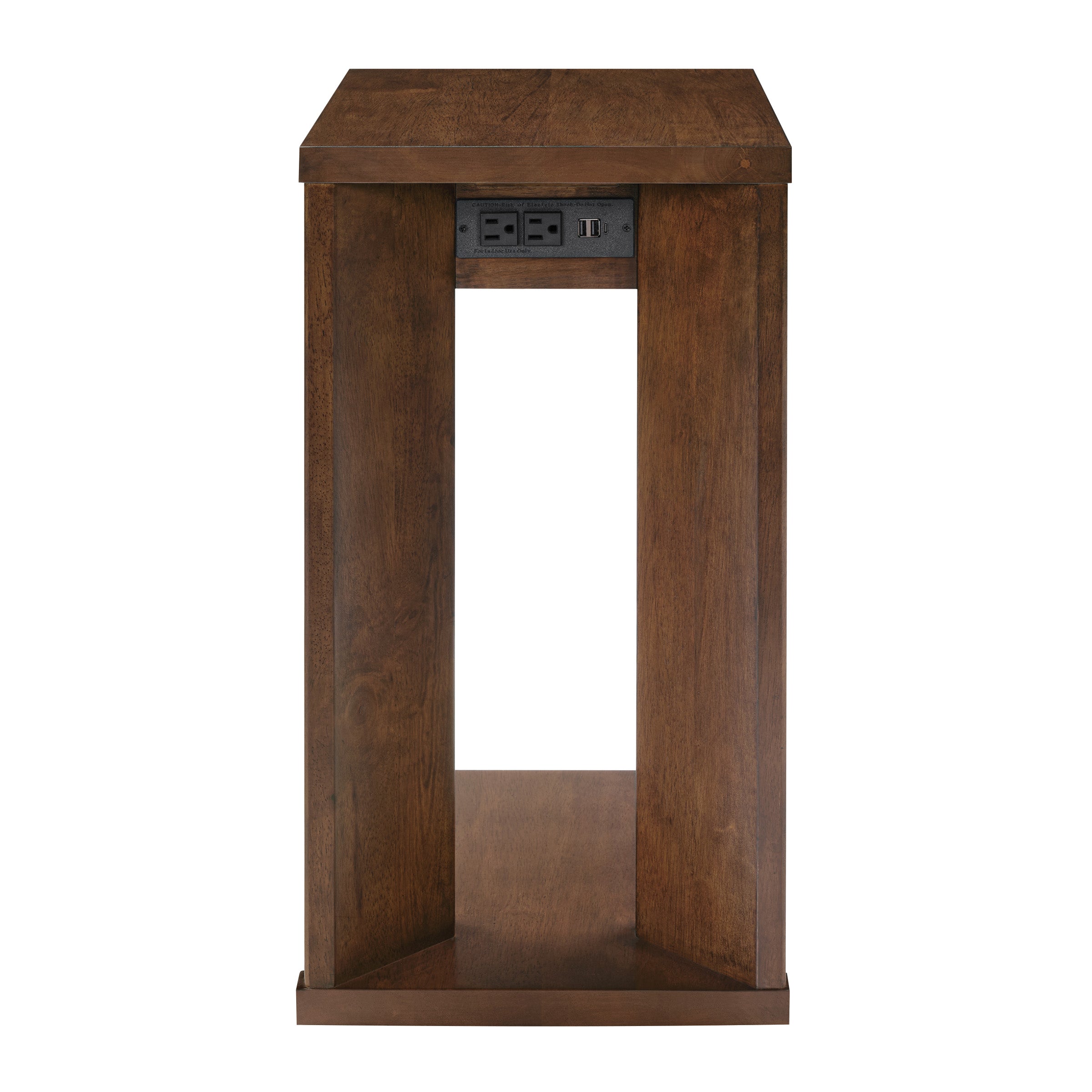 Winston Accent C-Table with Power in Dark Oak Finish