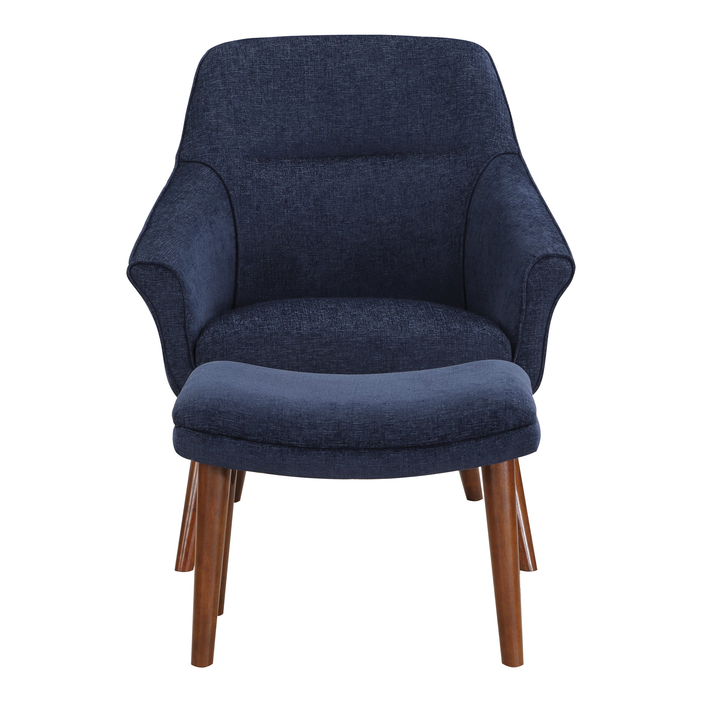 Waneta Chair and Ottoman - Midnight Blue