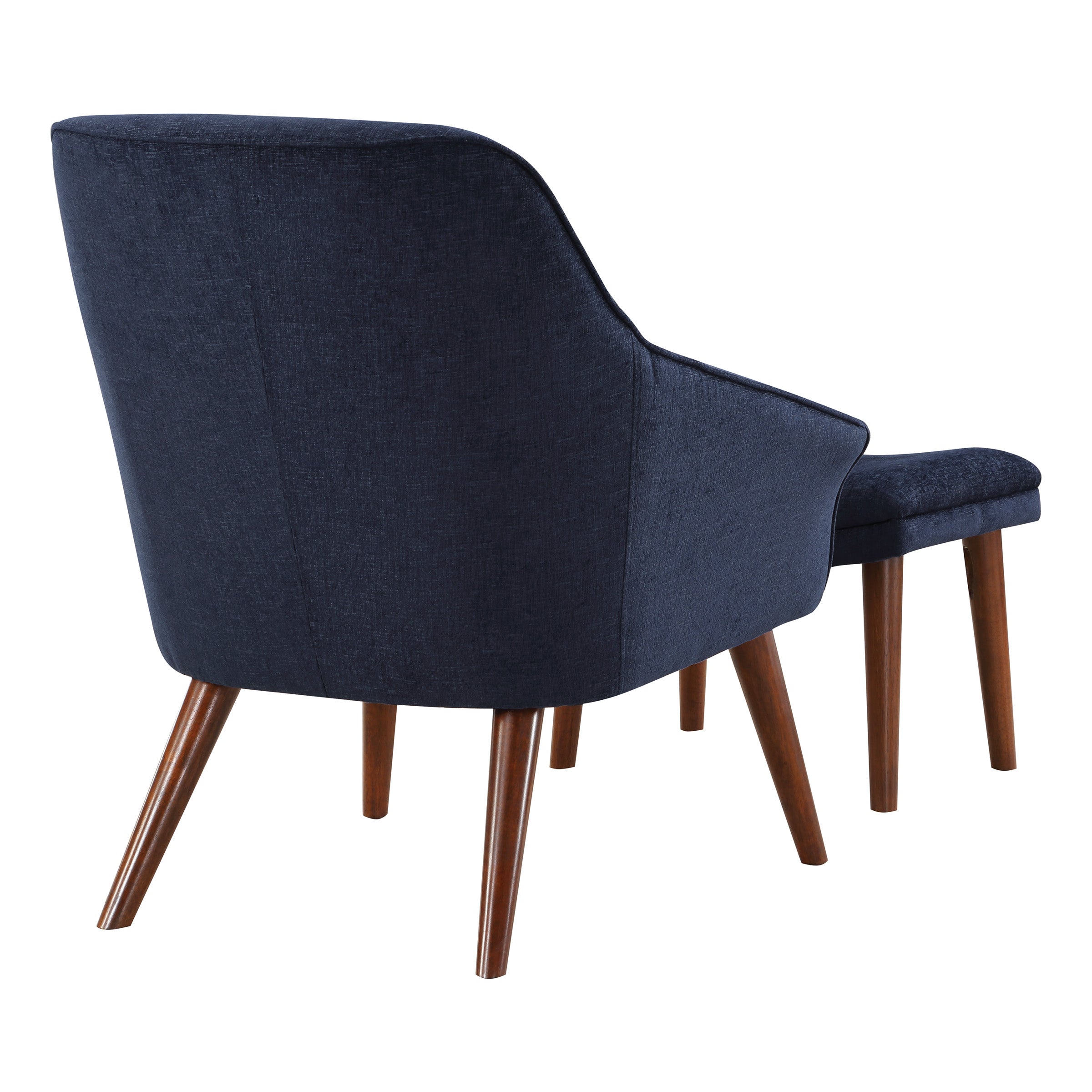 Waneta Chair and Ottoman - Midnight Blue