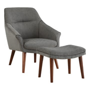 Waneta Chair and Ottoman - Charcoal
