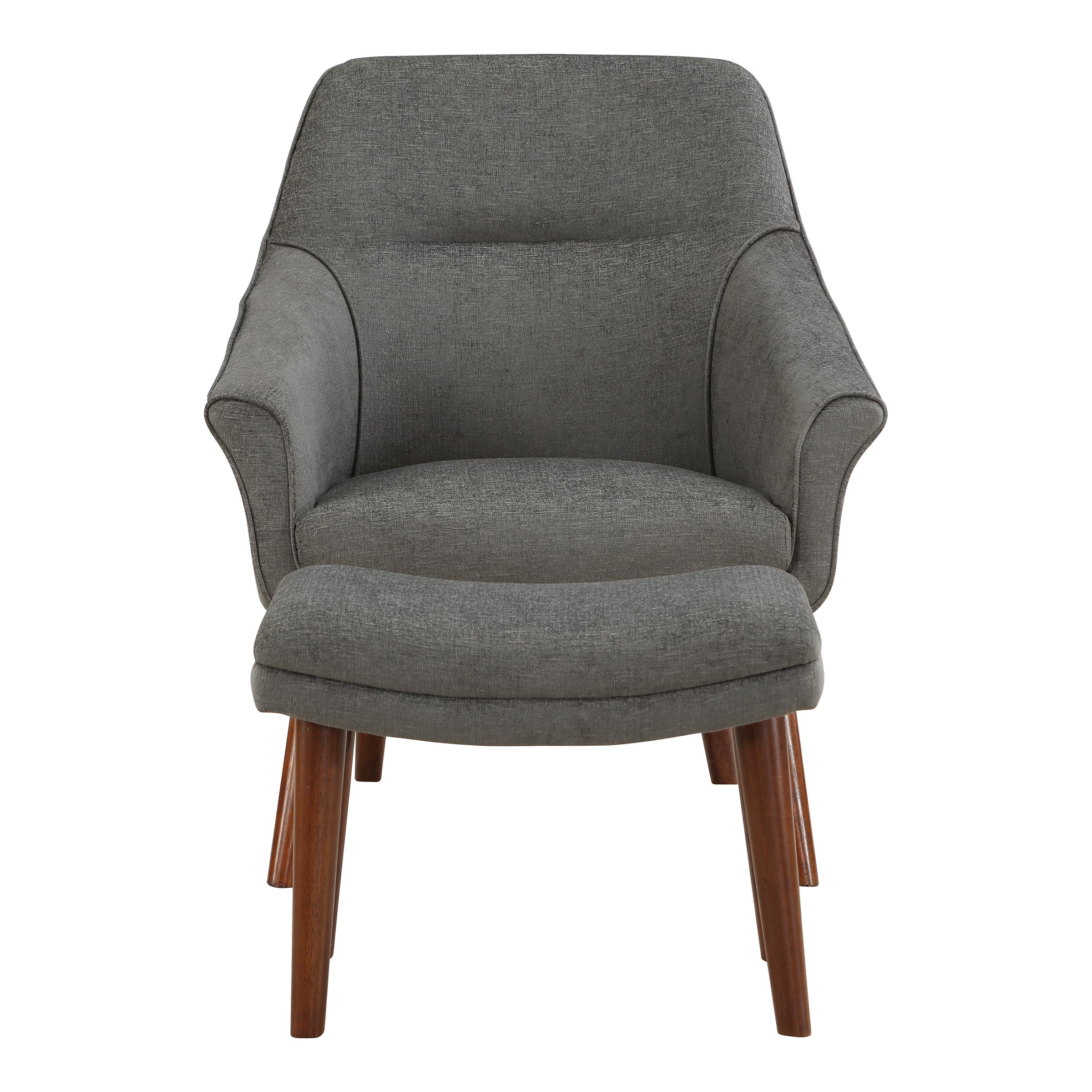 Waneta Chair and Ottoman - Charcoal