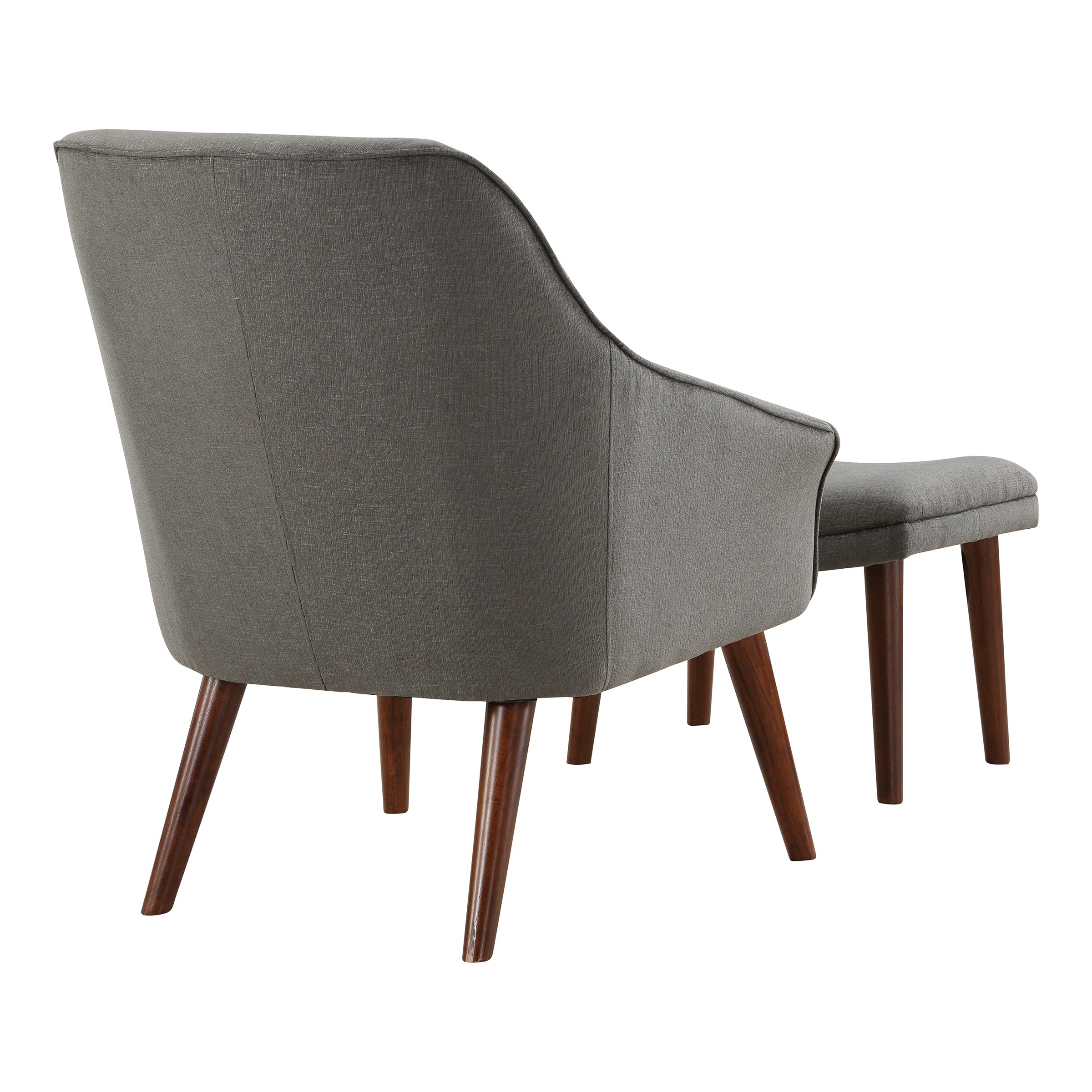 Waneta Chair and Ottoman - Charcoal