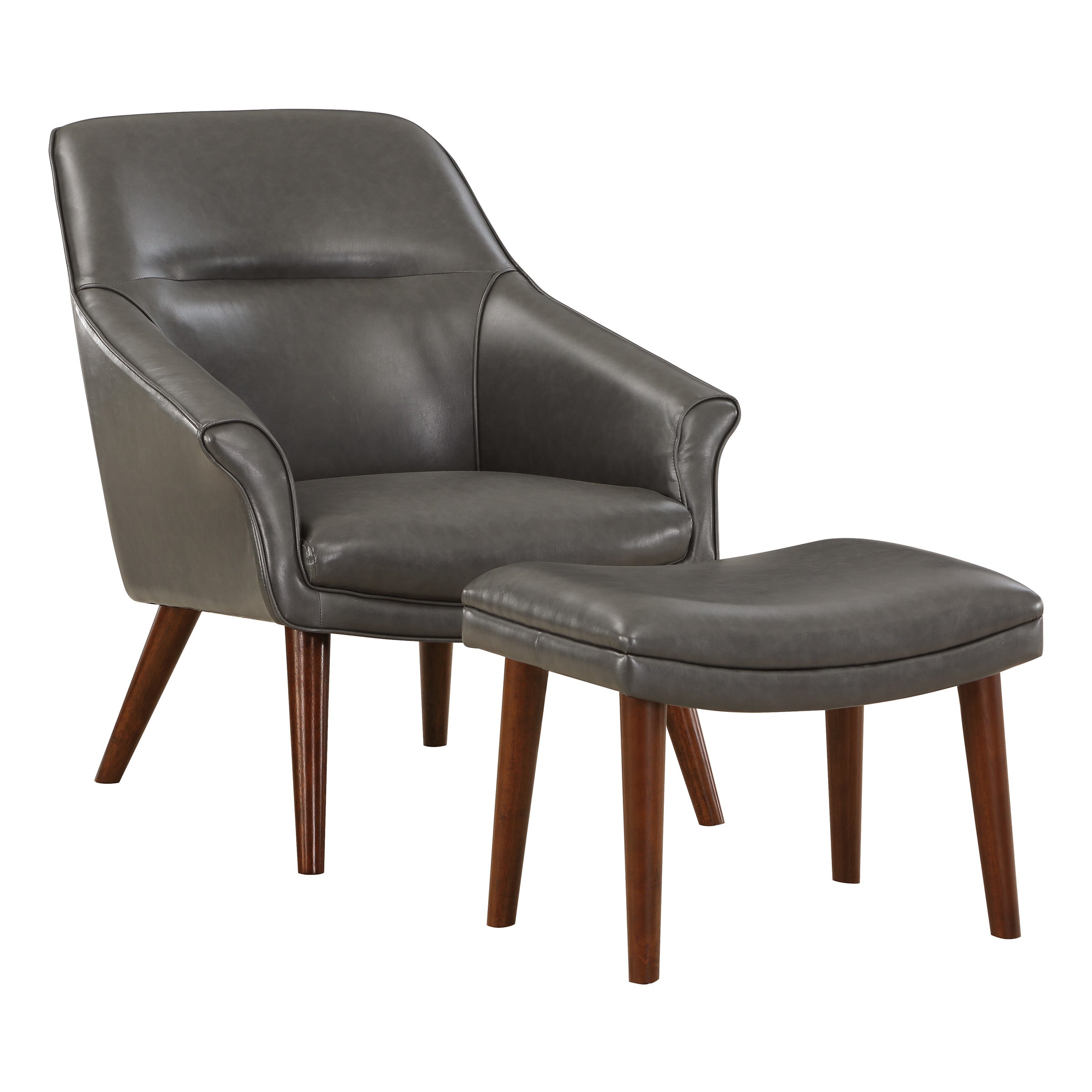 Waneta Chair and Ottoman - Pewter