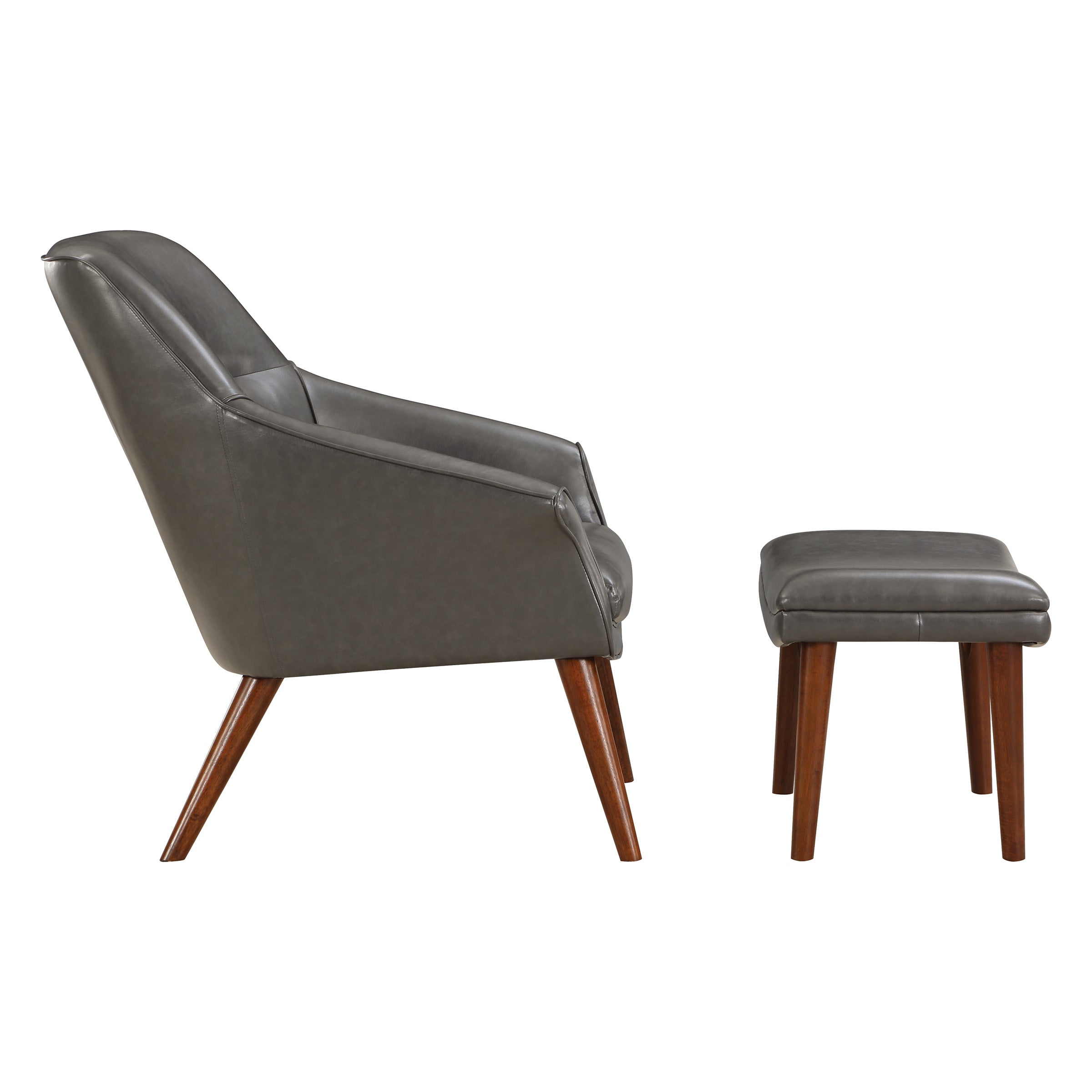 Waneta Chair and Ottoman - Pewter