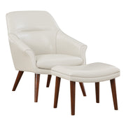 Waneta Chair and Ottoman - Cream