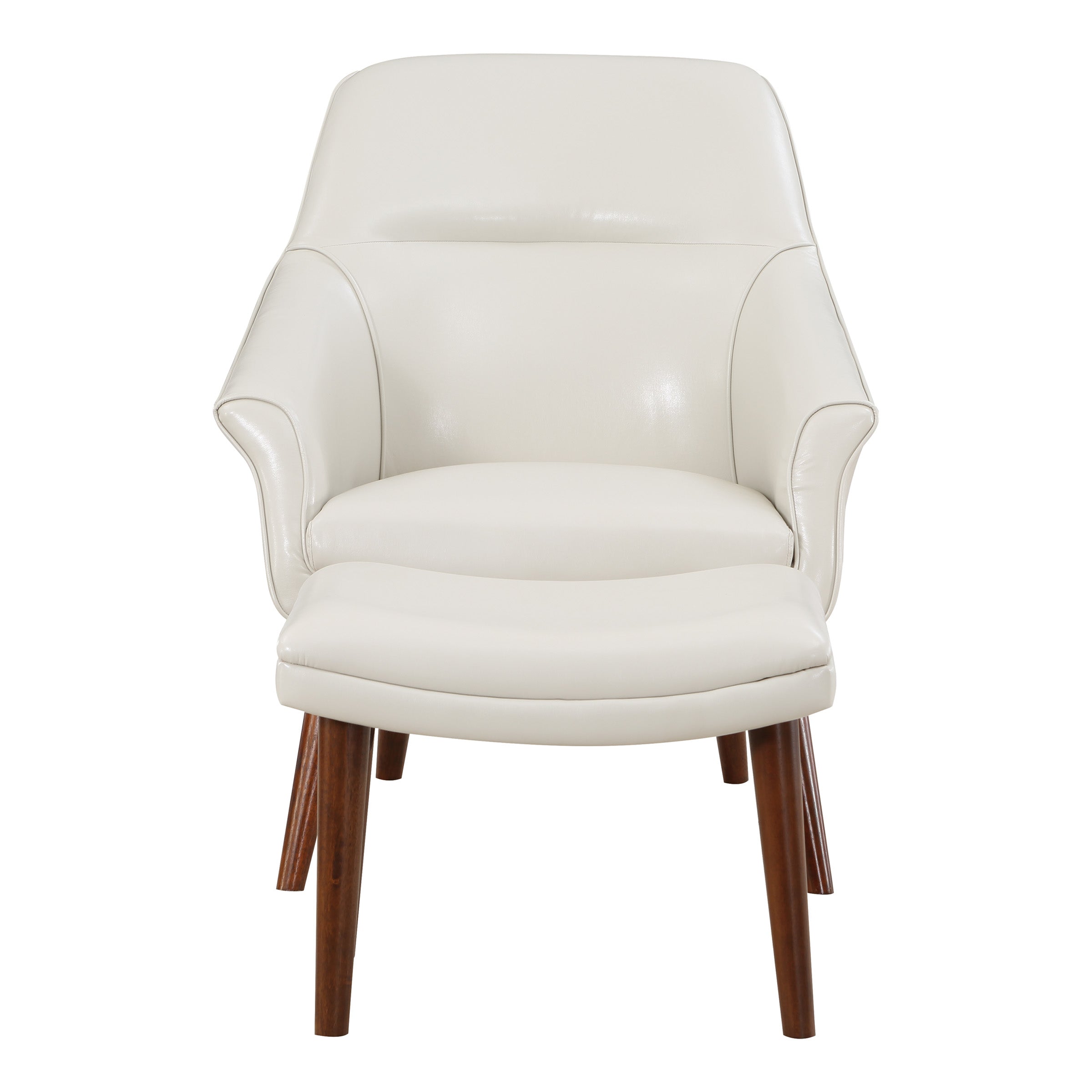 Waneta Chair and Ottoman - Cream