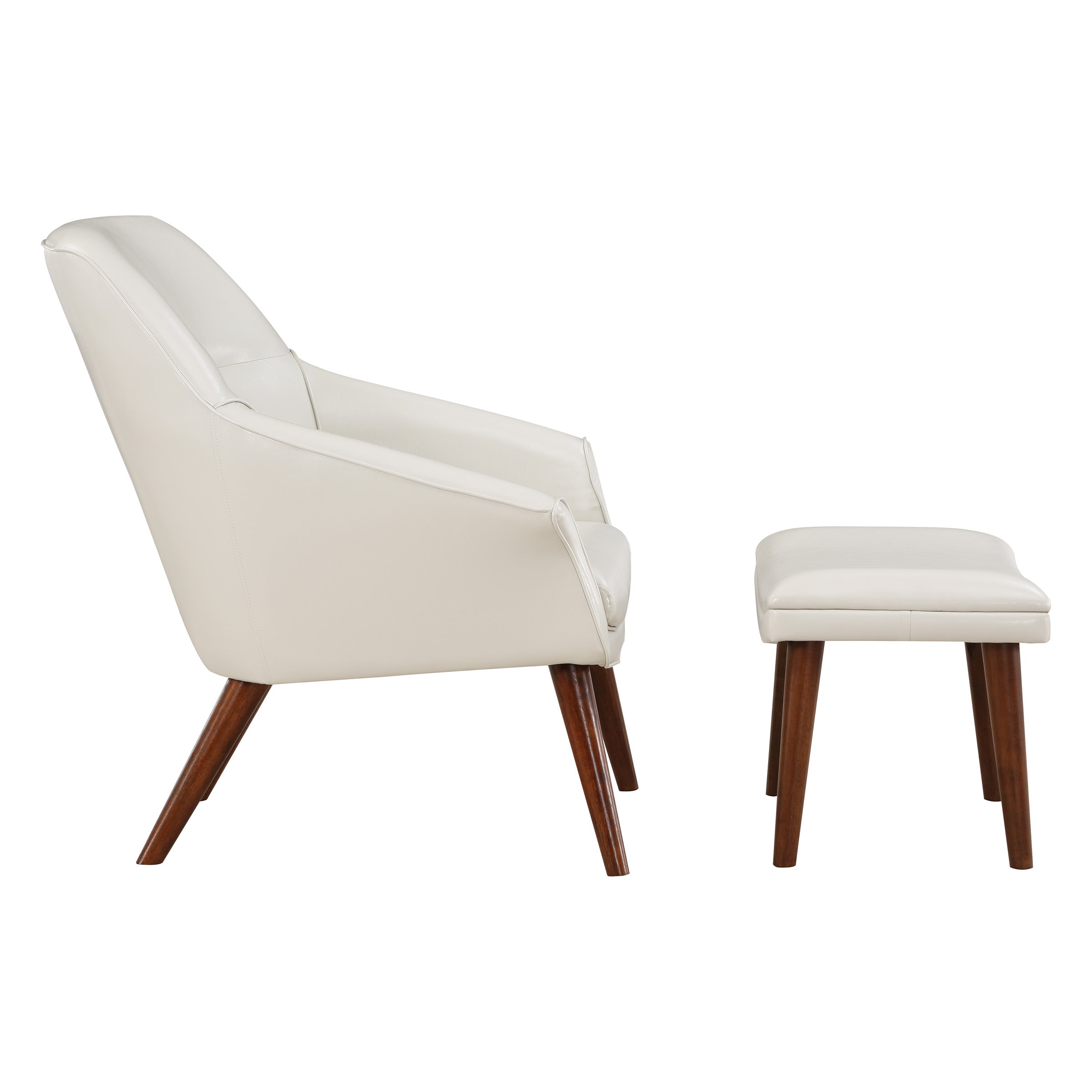 Waneta Chair and Ottoman - Cream