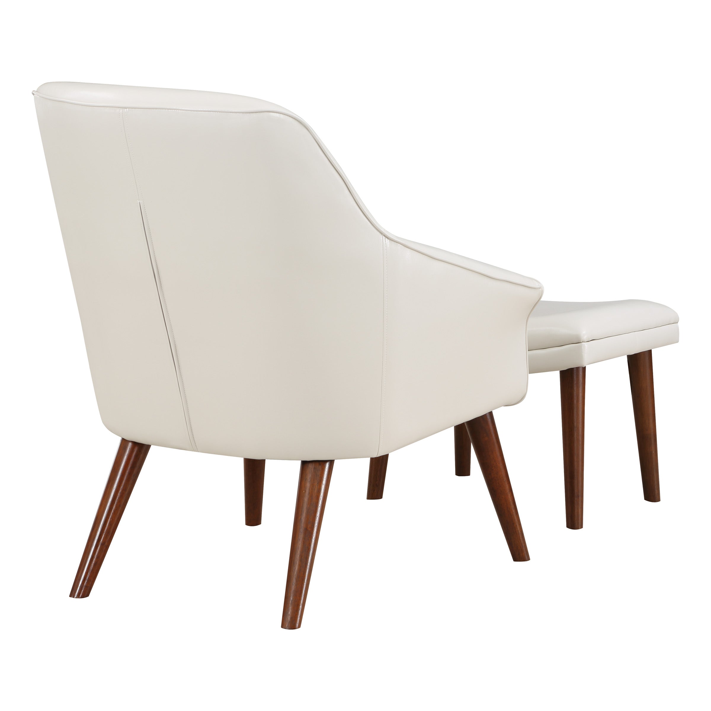 Waneta Chair and Ottoman - Cream