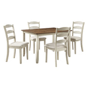 West Lake Dining Table Set 5-Pc - Natural & Grey Wood