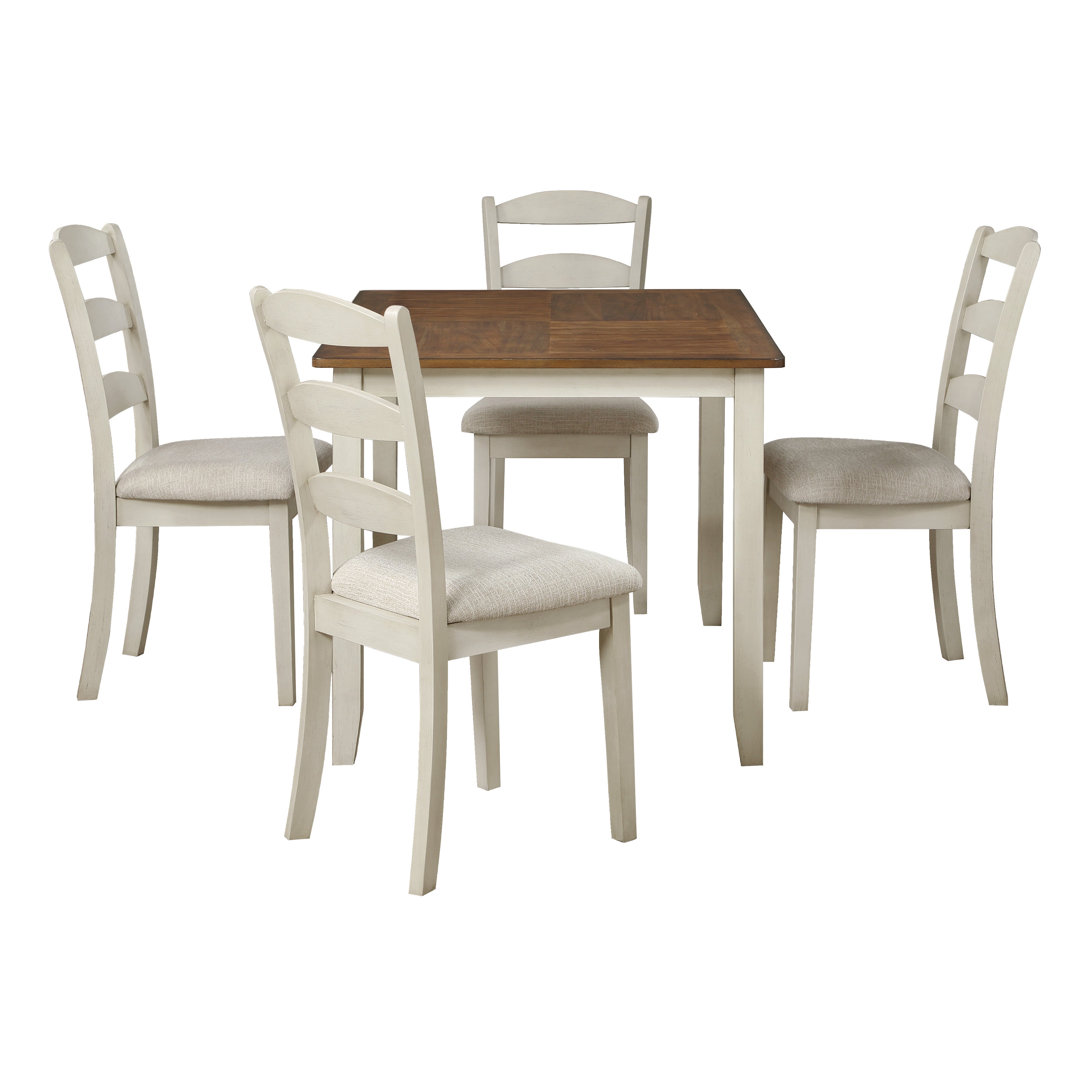 West Lake Dining Table Set 5-Pc - Natural & Grey Wood