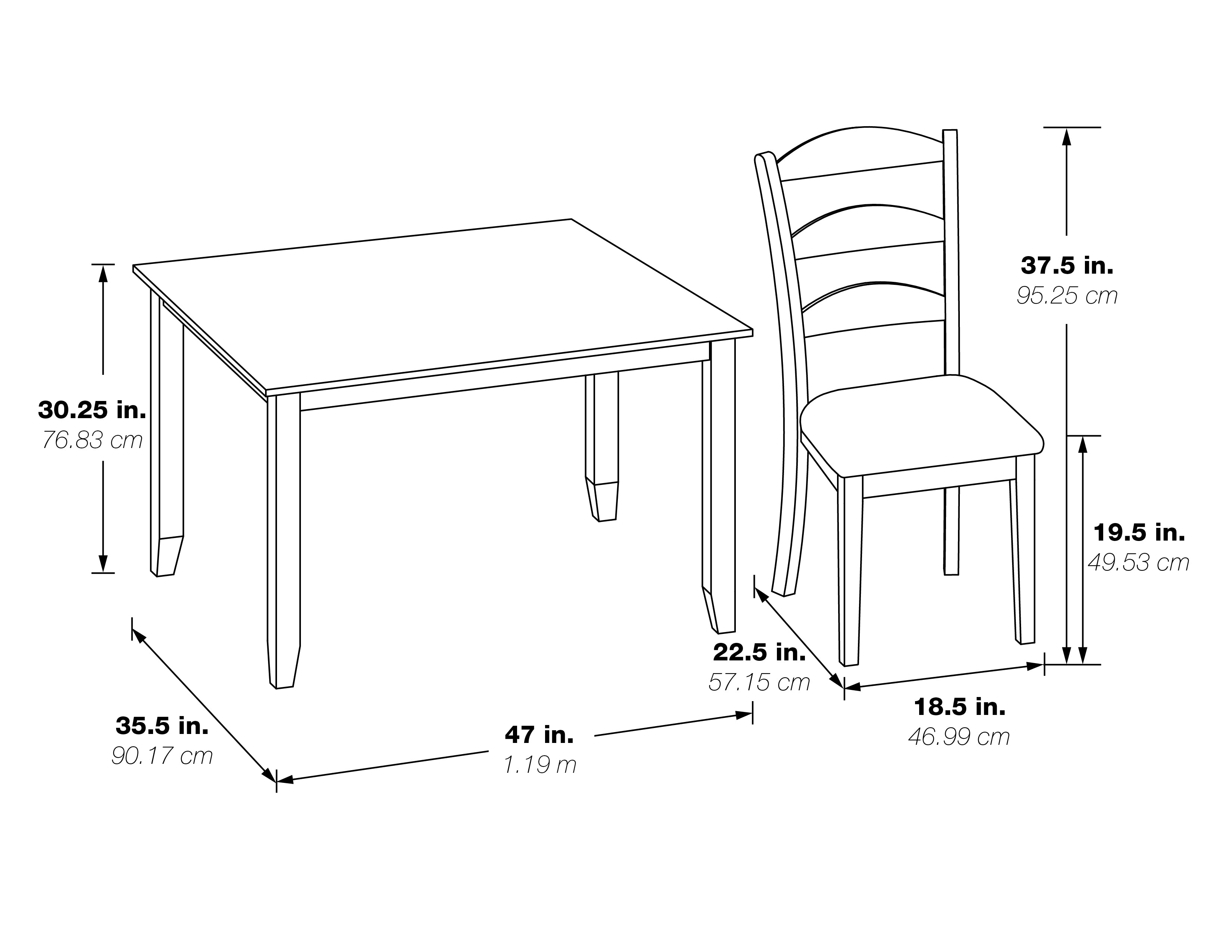 West Lake Dining Table Set 5-Pc - Natural & Grey Wood