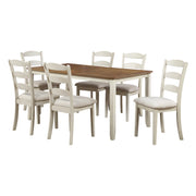 West Lake Dining Table Set 7-Pc - Natural & Grey Wood