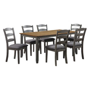 West Lake Dining Table Set 7-Pc - Tobacco & Cream Wood