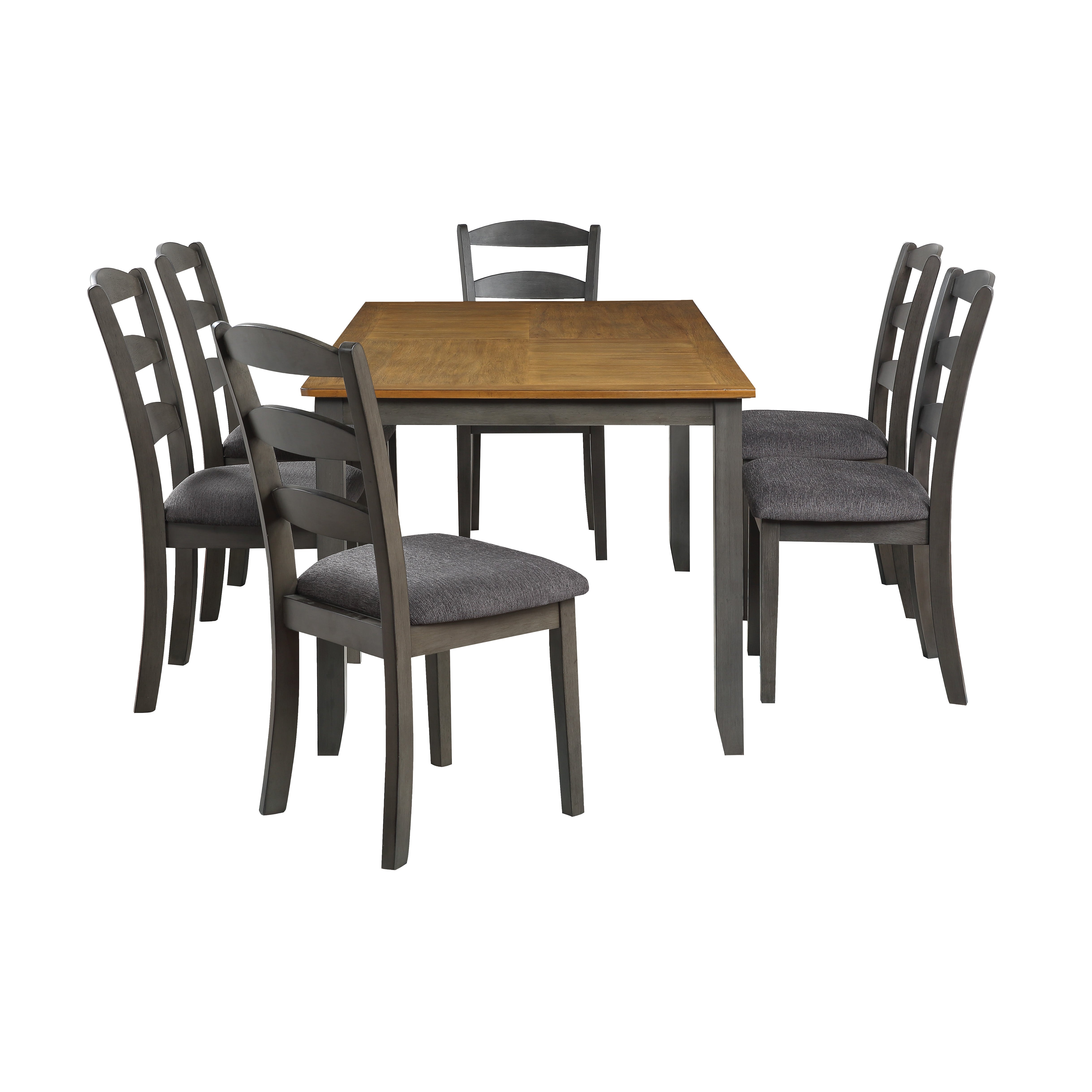 West Lake Dining Table Set 7-Pc - Tobacco & Cream Wood