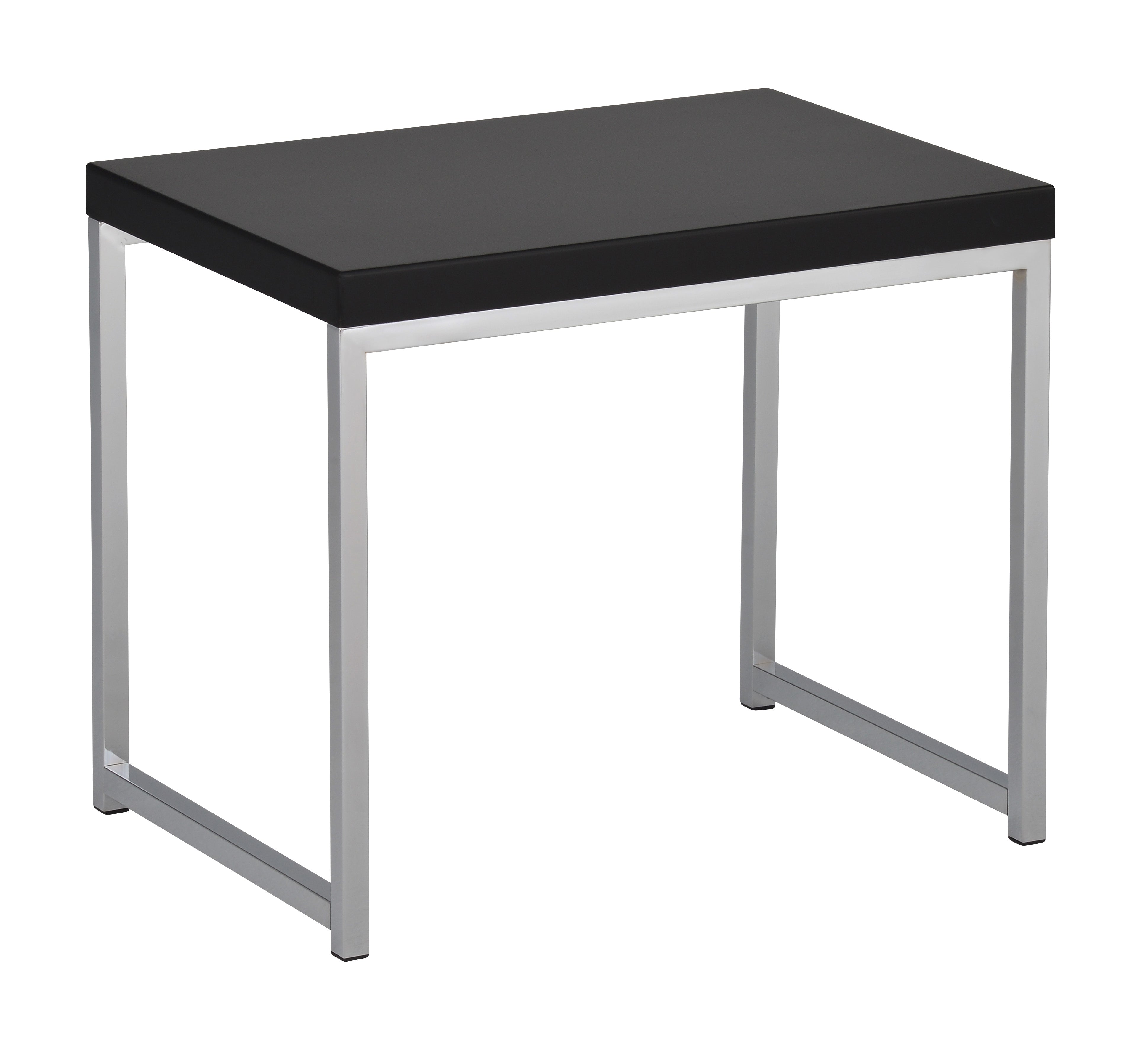 Wall Street End Table - Black / Chrome Finish