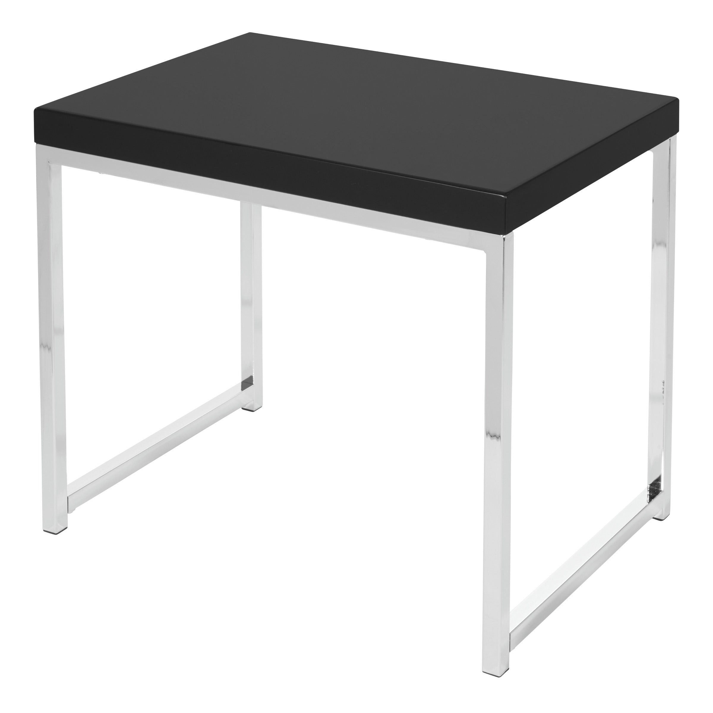 Wall Street End Table - Black / Chrome Finish