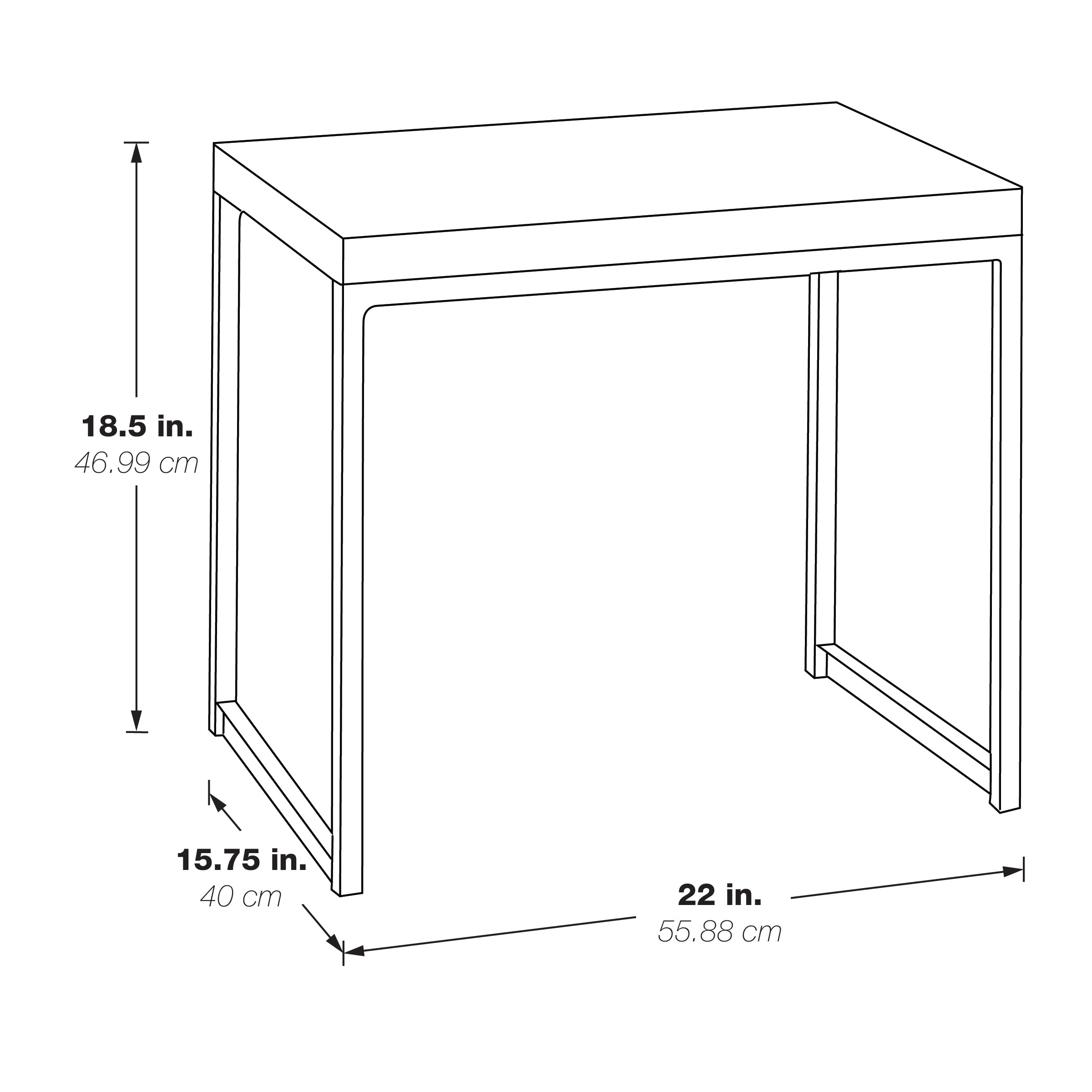 Wall Street End Table - Black / Chrome Finish