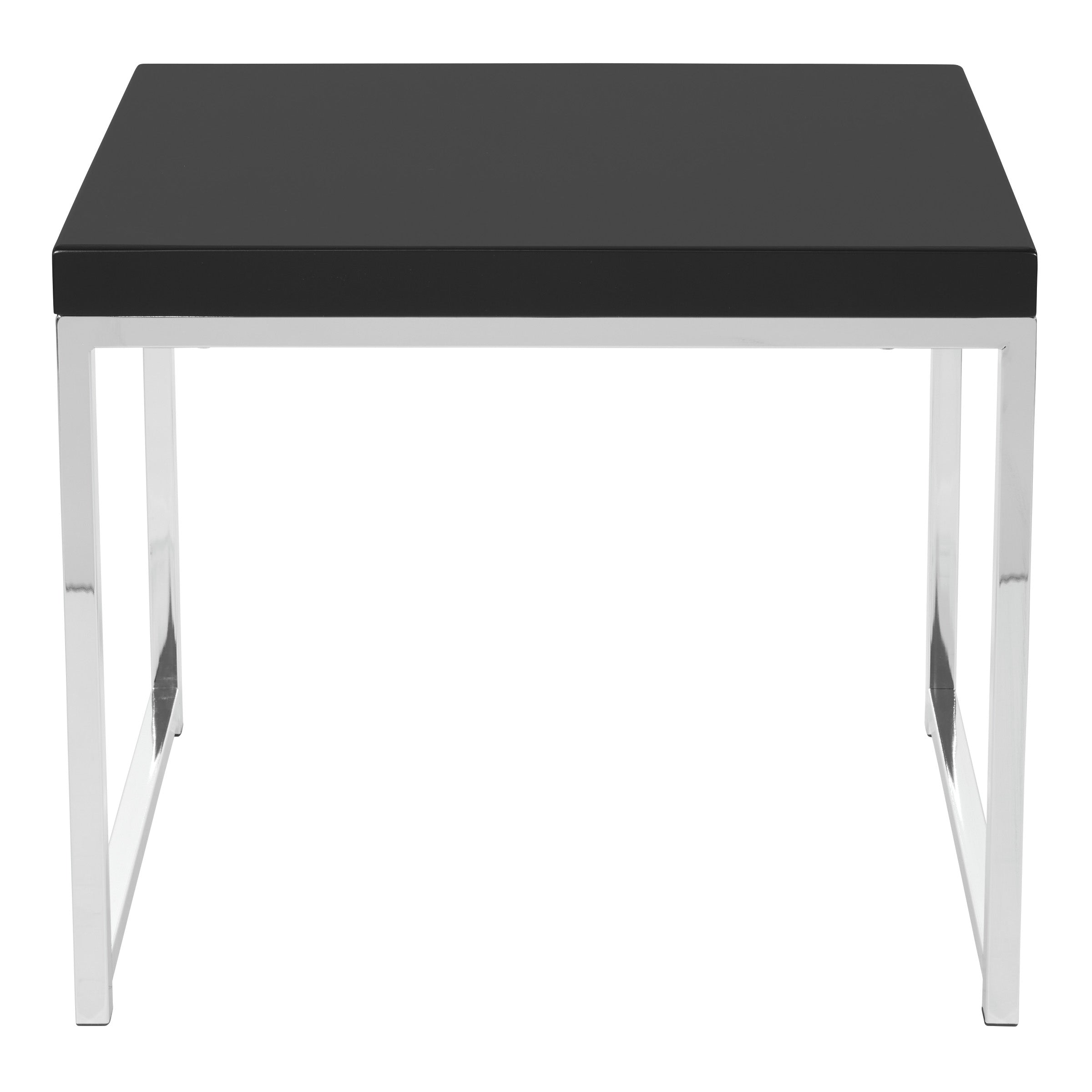 Wall Street End Table - Black / Chrome Finish