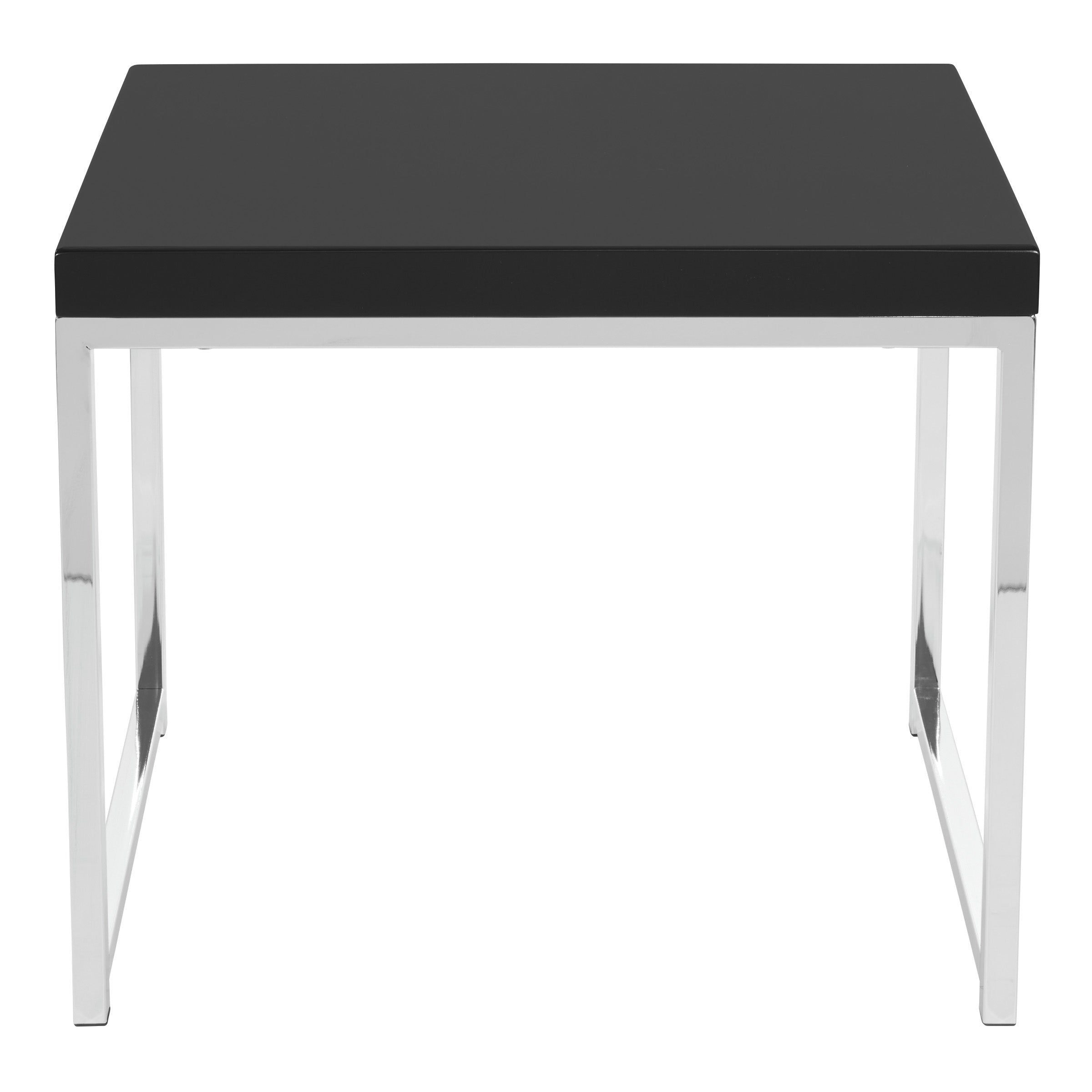 Wall Street End Table - Black / Chrome Finish