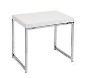 Wall Street End Table - White Melamine / Chrome Finish