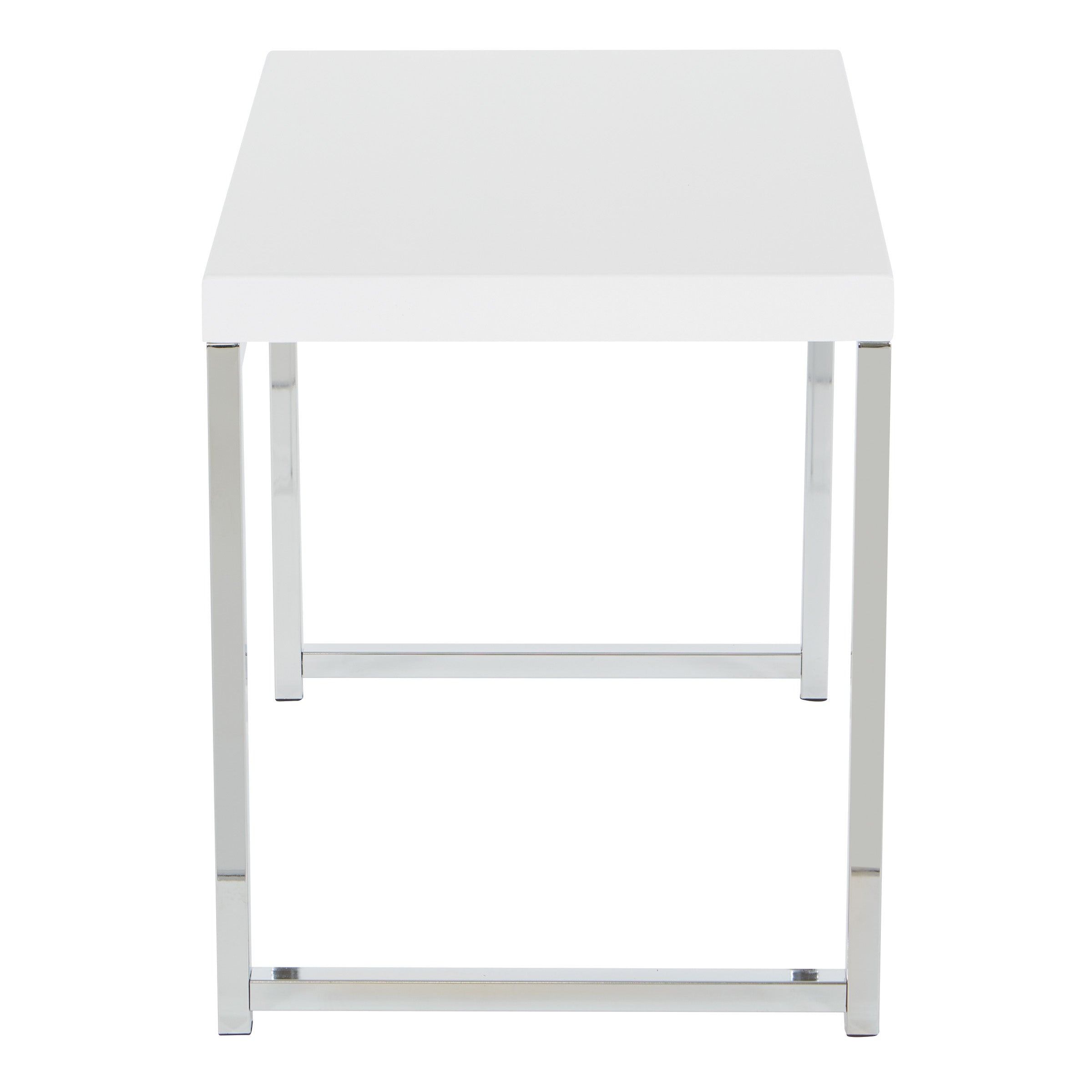 Wall Street End Table - White Melamine / Chrome Finish