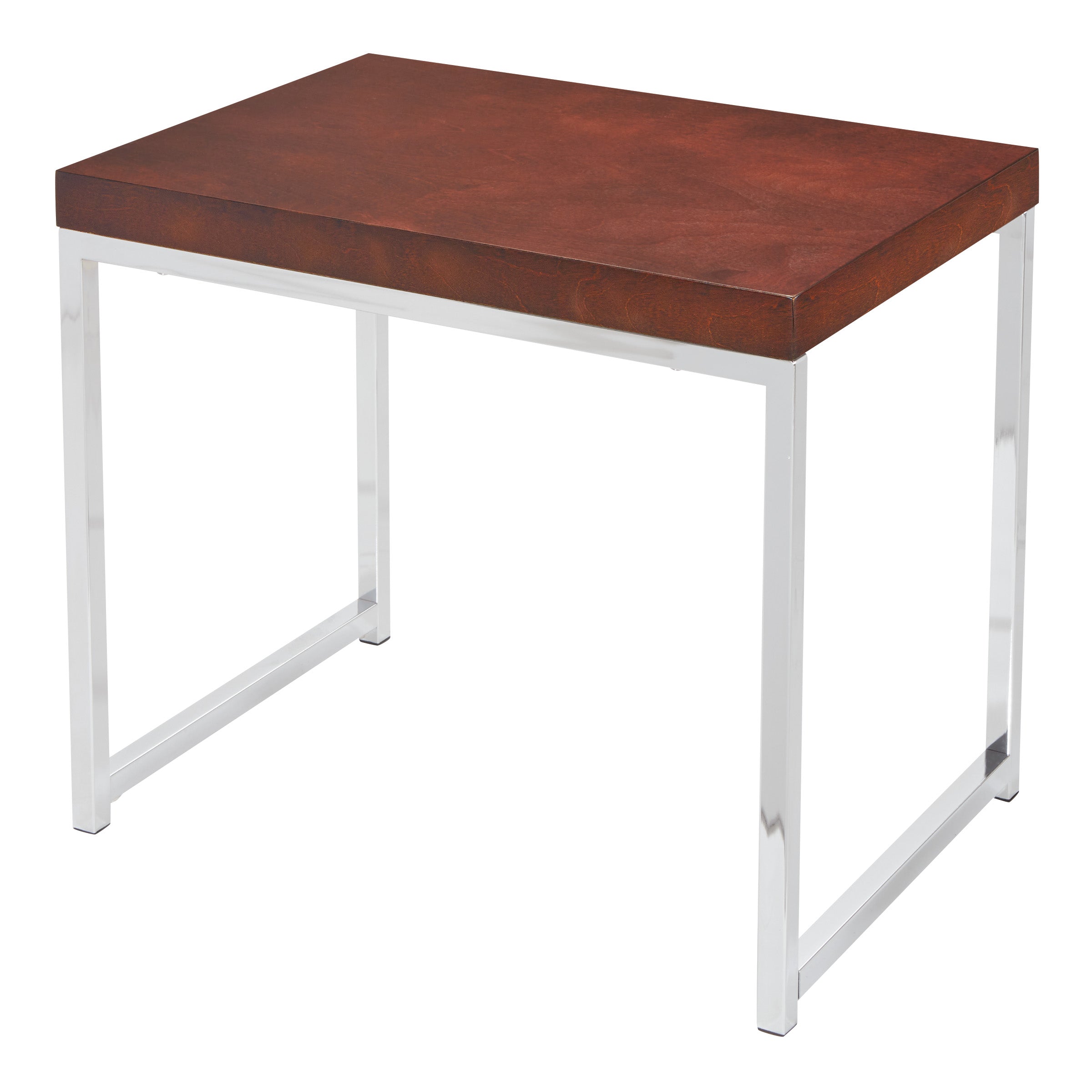 Wall Street End Table - Espresso / Chrome