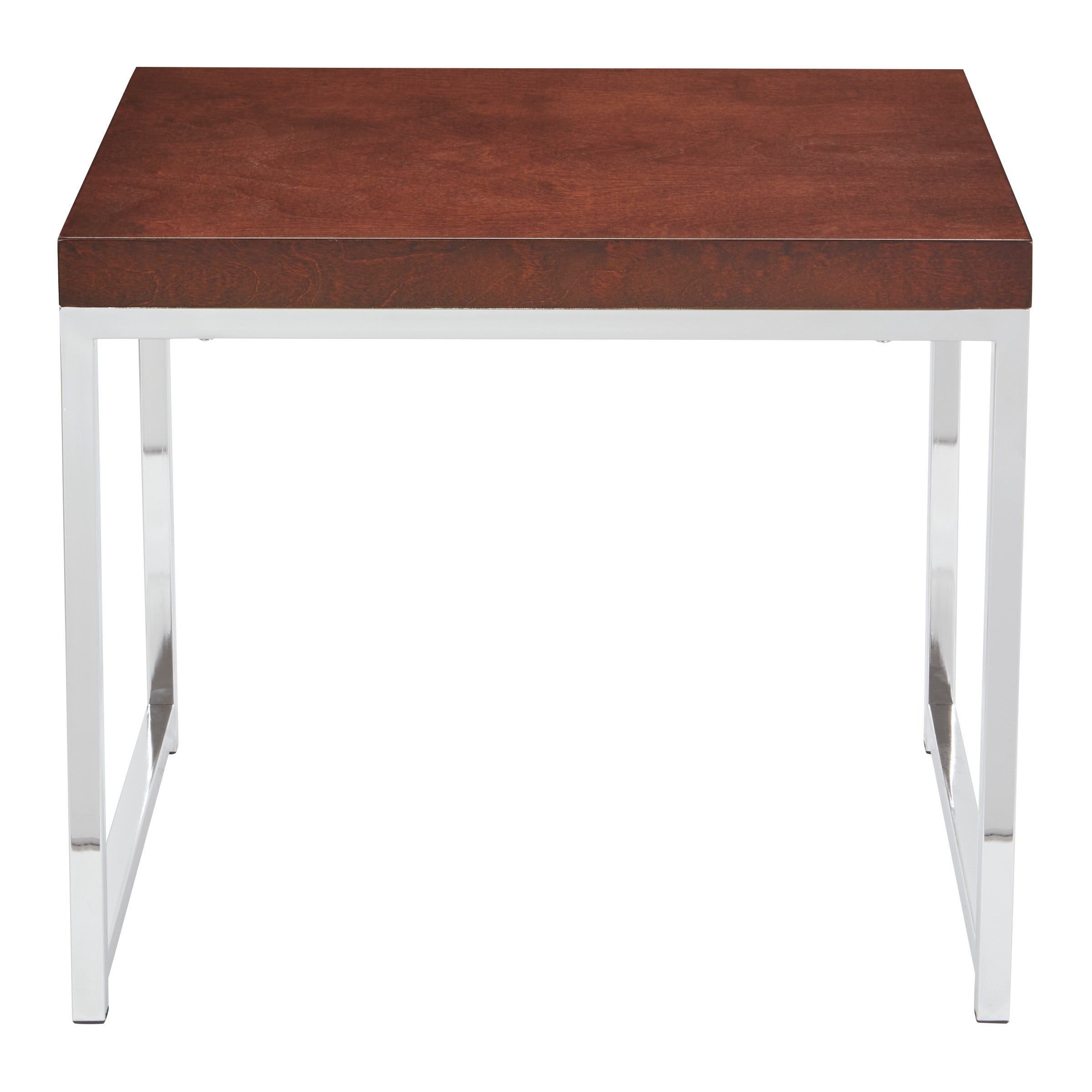 Wall Street End Table - Espresso / Chrome