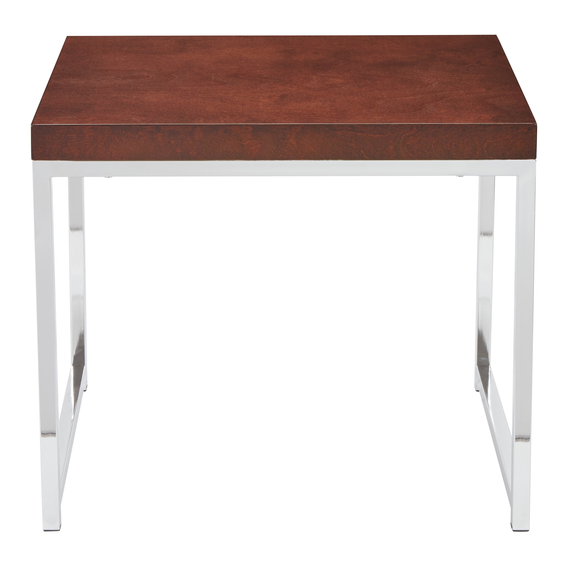 Wall Street End Table - Espresso / Chrome
