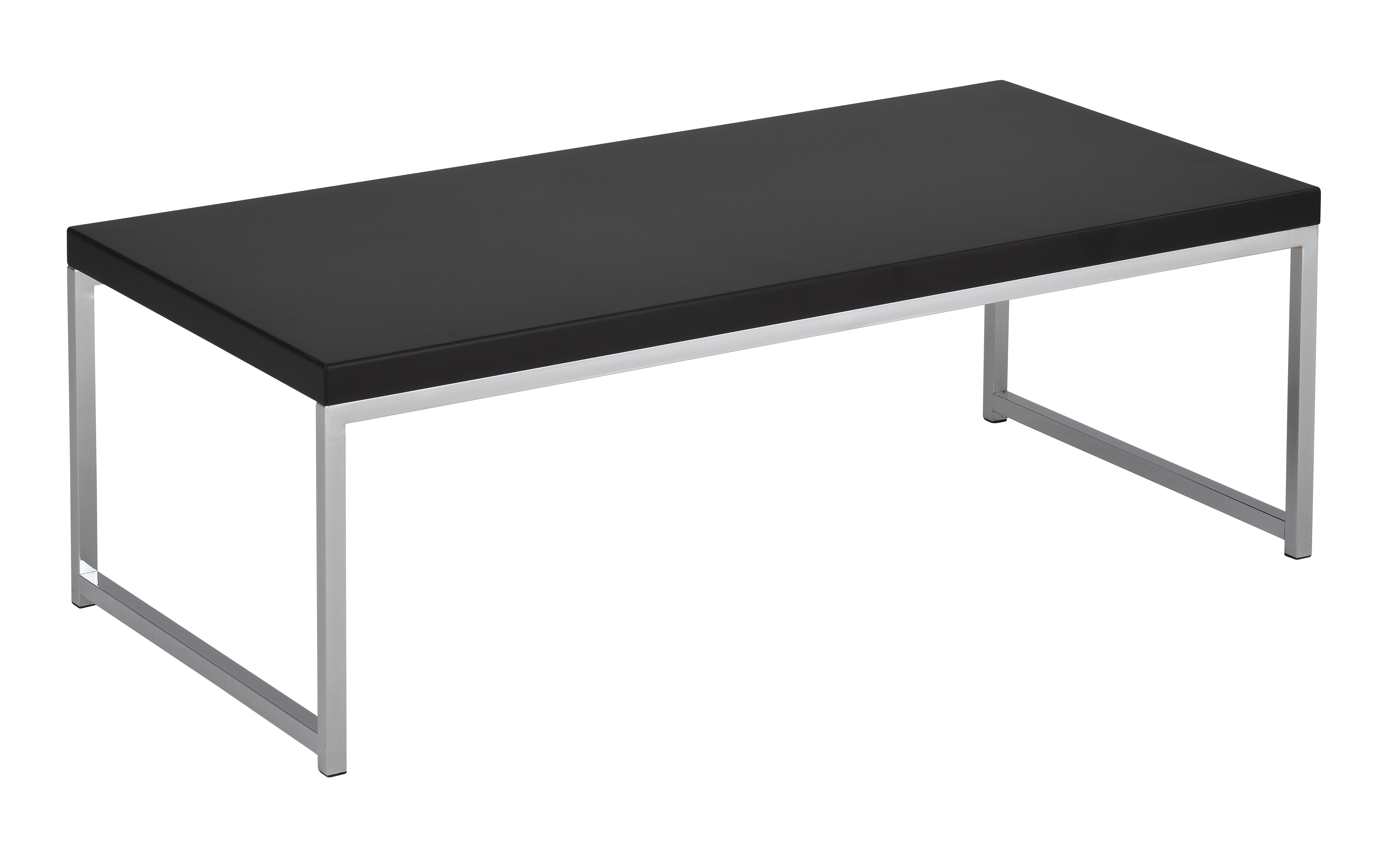 Wall Street Coffee Table - Black / Chrome Finish