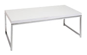 Wall Street Coffee Table - White Melamine / Chrome Finish