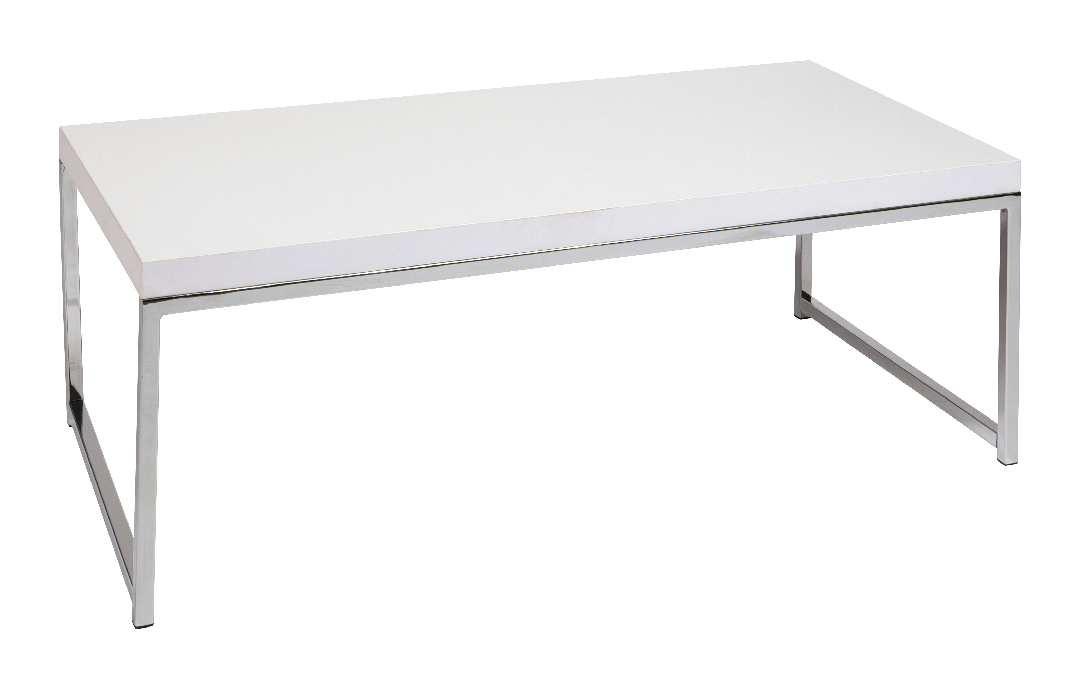 Wall Street Coffee Table - White Melamine / Chrome Finish