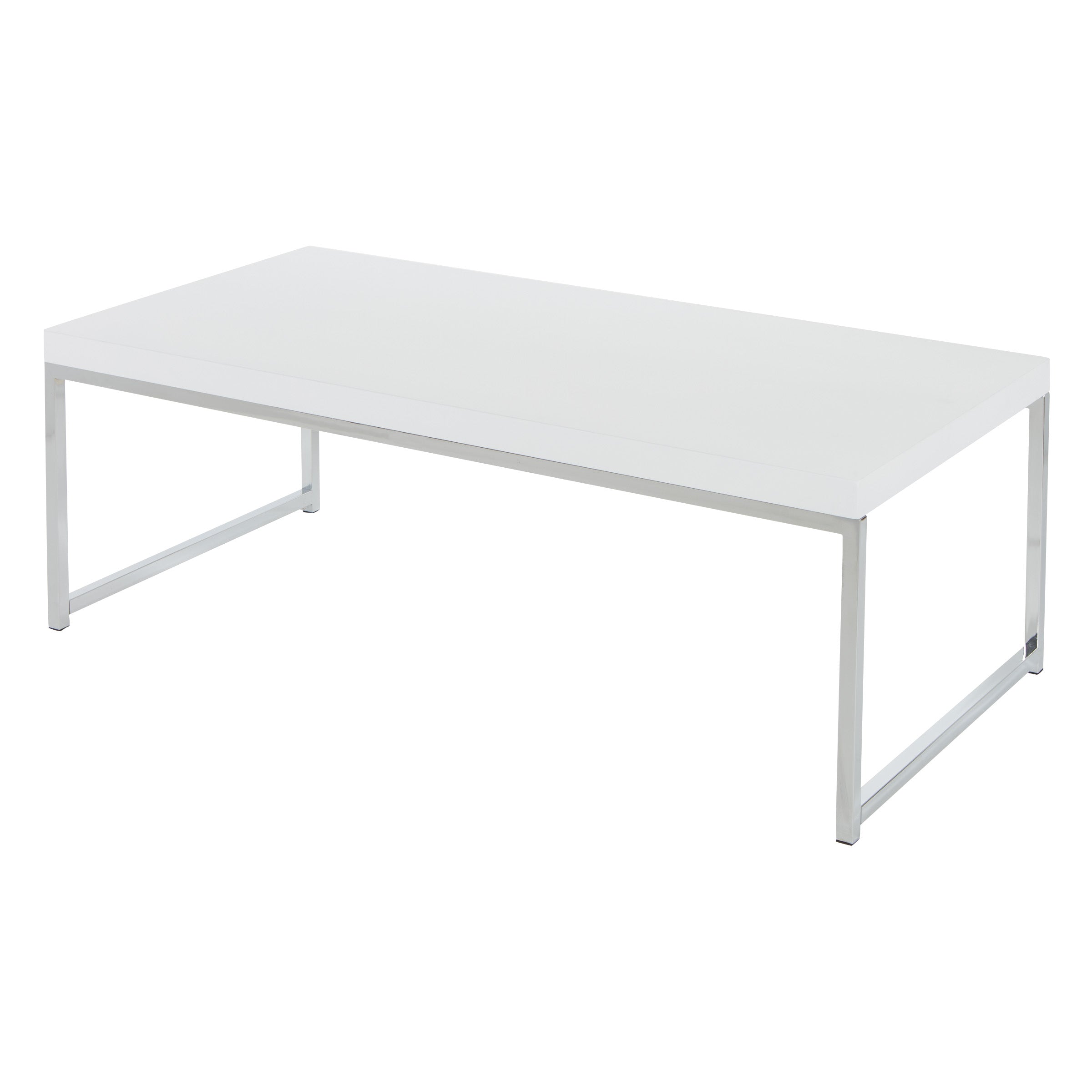 Wall Street Coffee Table - White Melamine / Chrome Finish