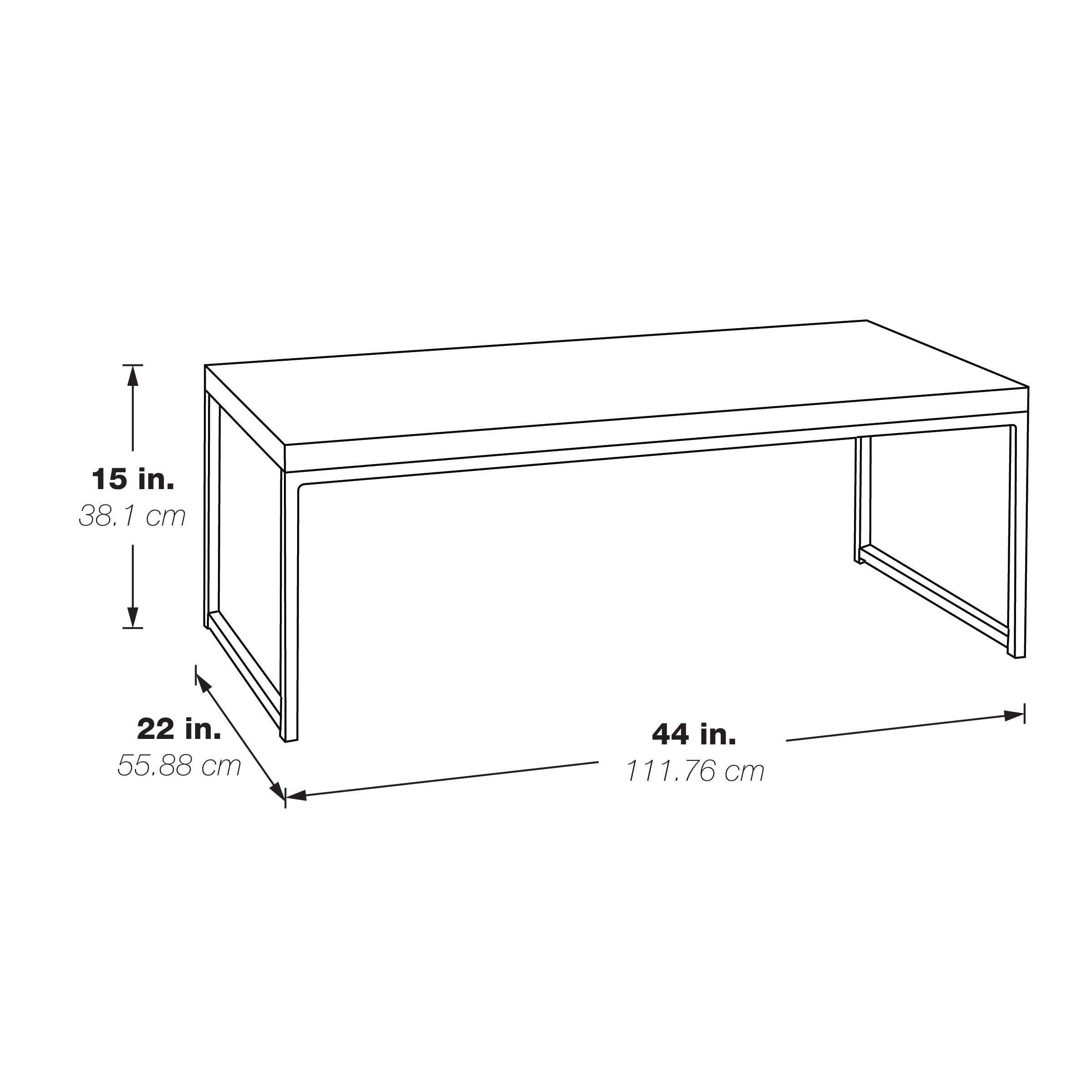 Wall Street Coffee Table - White Melamine / Chrome Finish