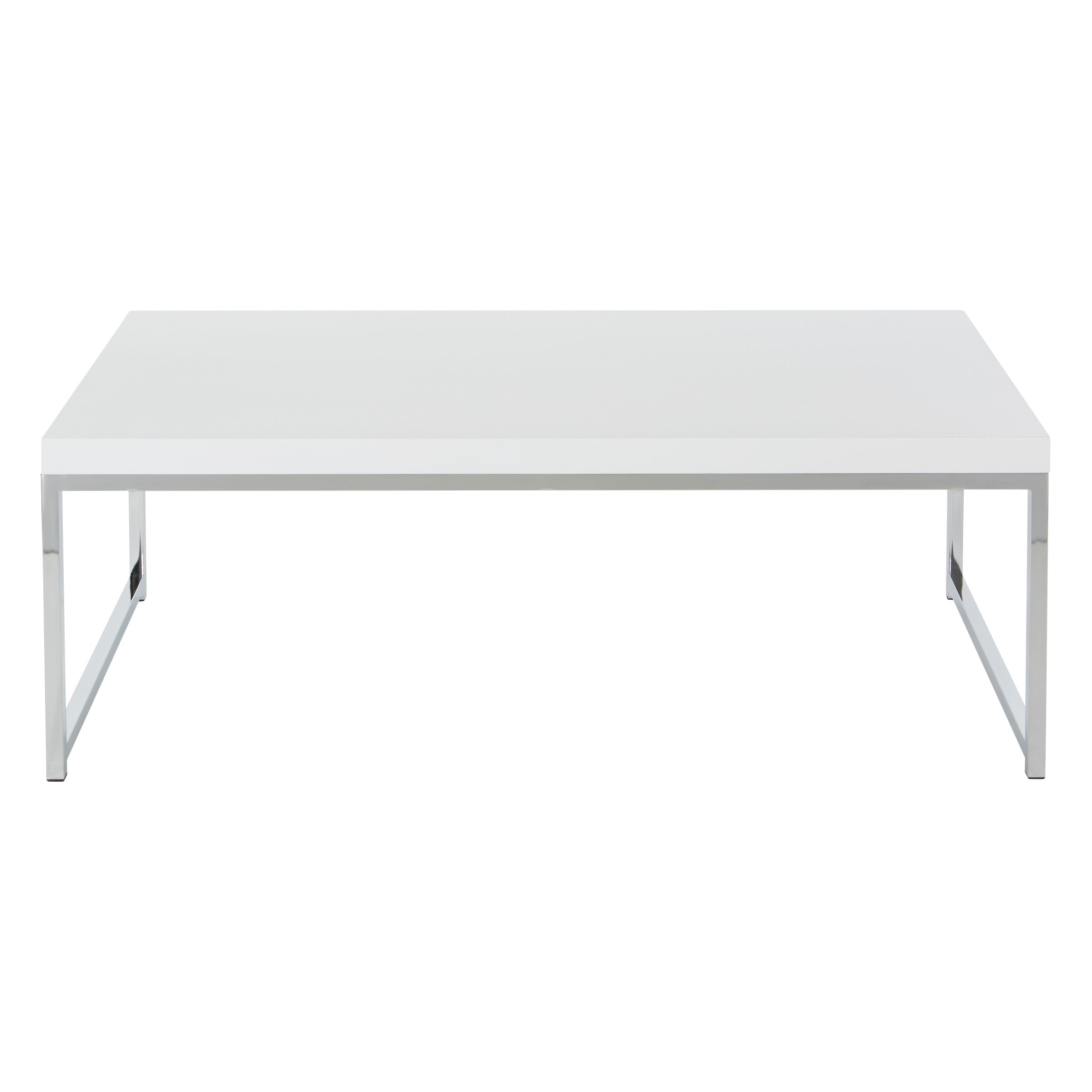 Wall Street Coffee Table - White Melamine / Chrome Finish