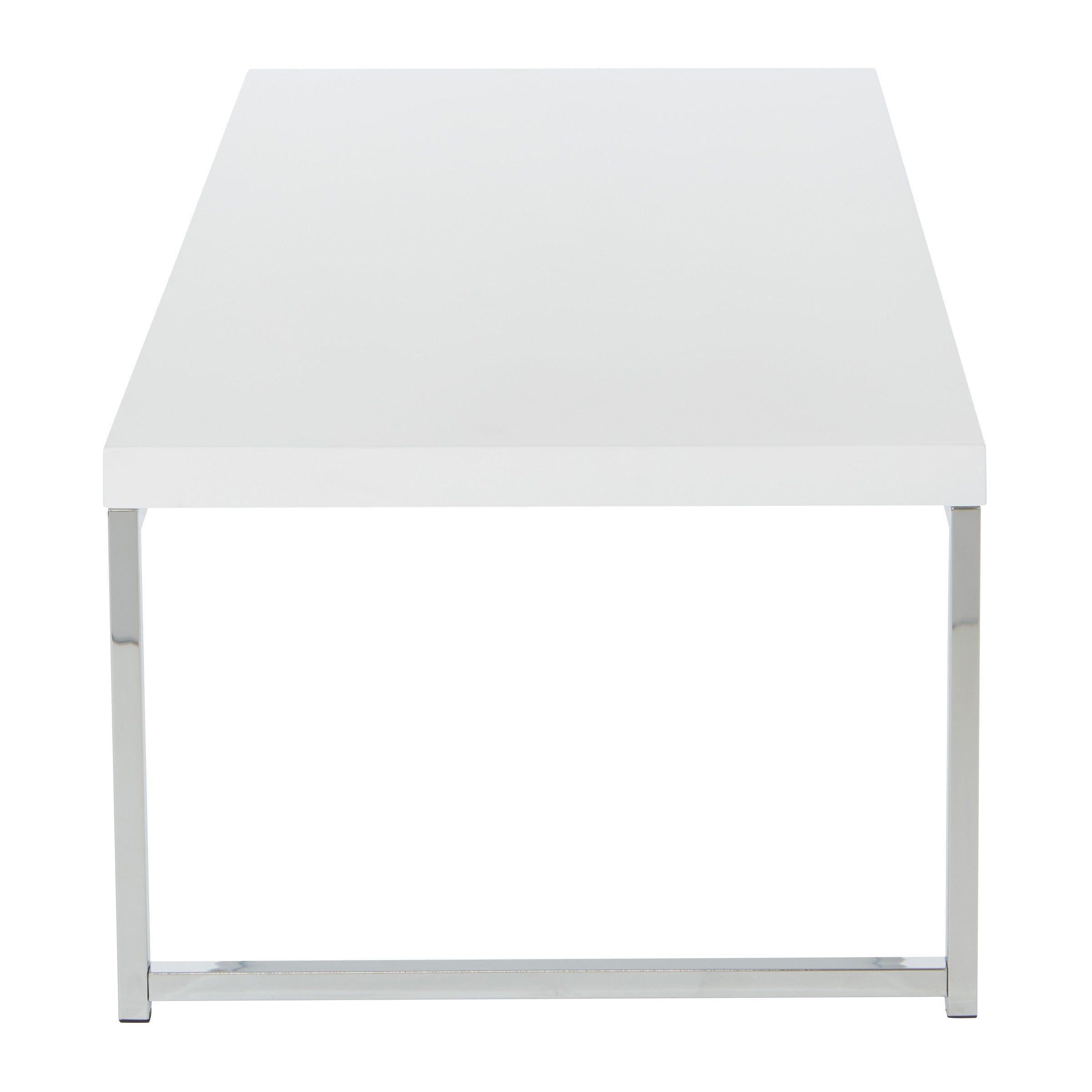 Wall Street Coffee Table - White Melamine / Chrome Finish
