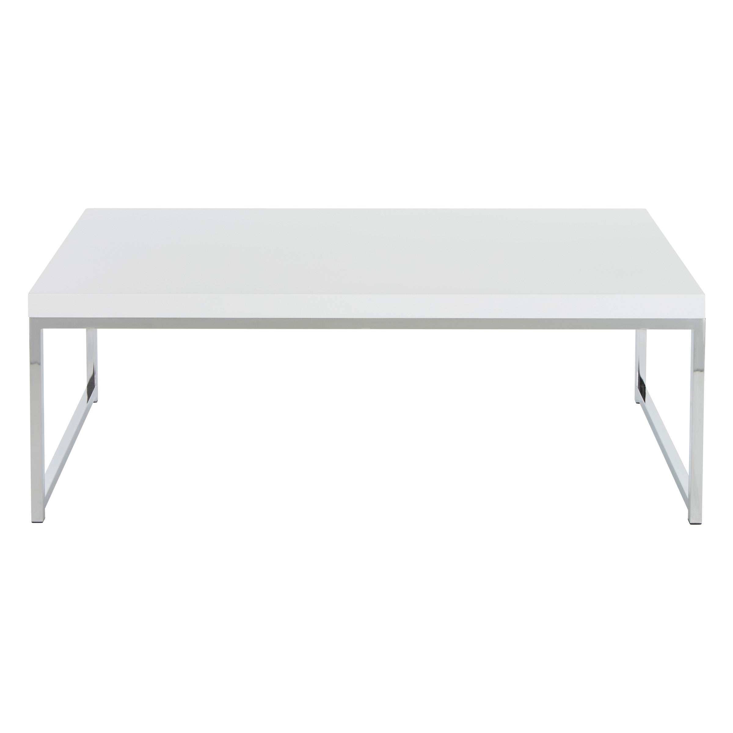Wall Street Coffee Table - White Melamine / Chrome Finish