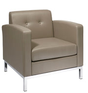 Smoke Faux Leather Armchair - Smoke